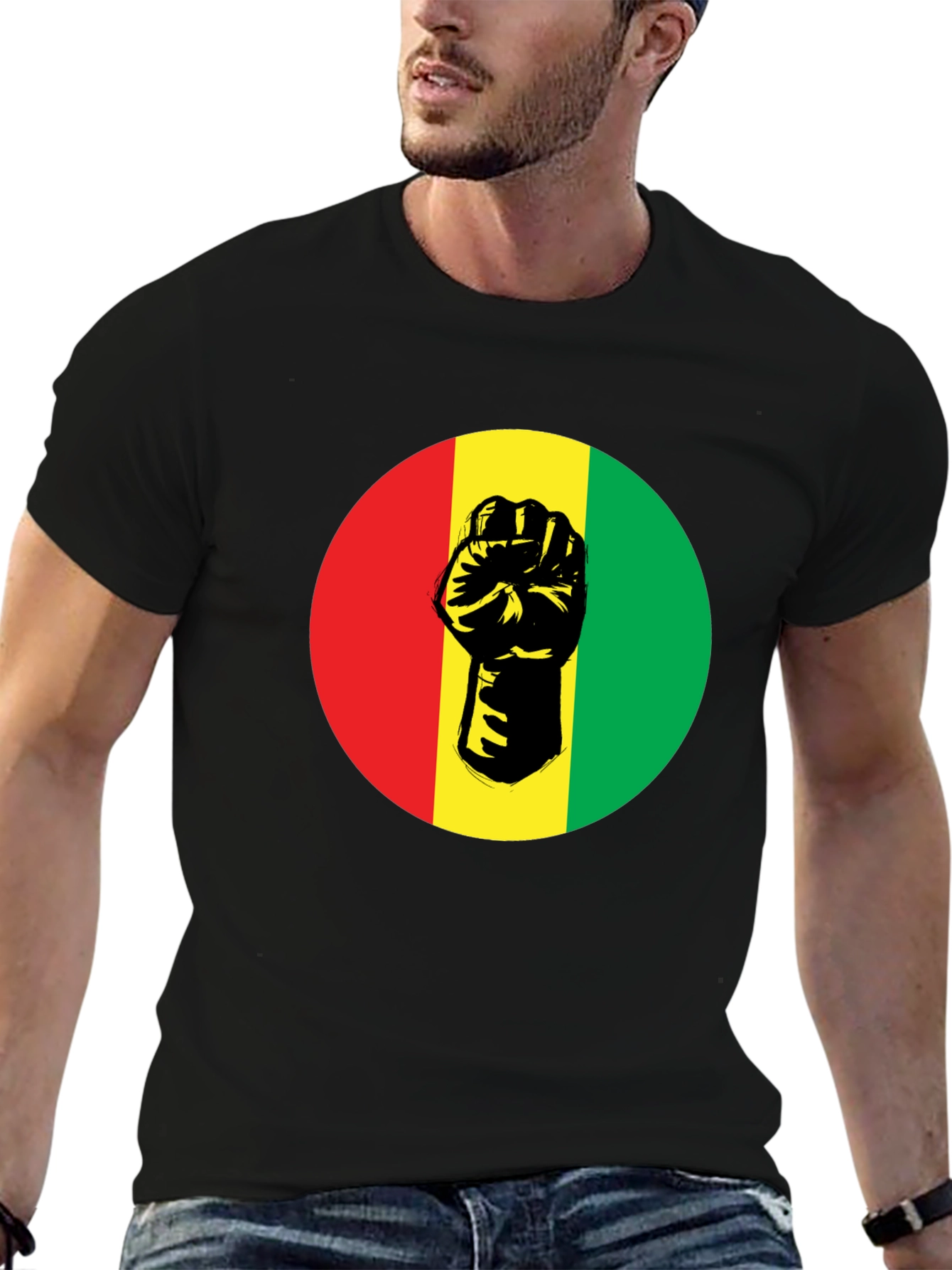 Pan-African Fist Graphic Tee - Black