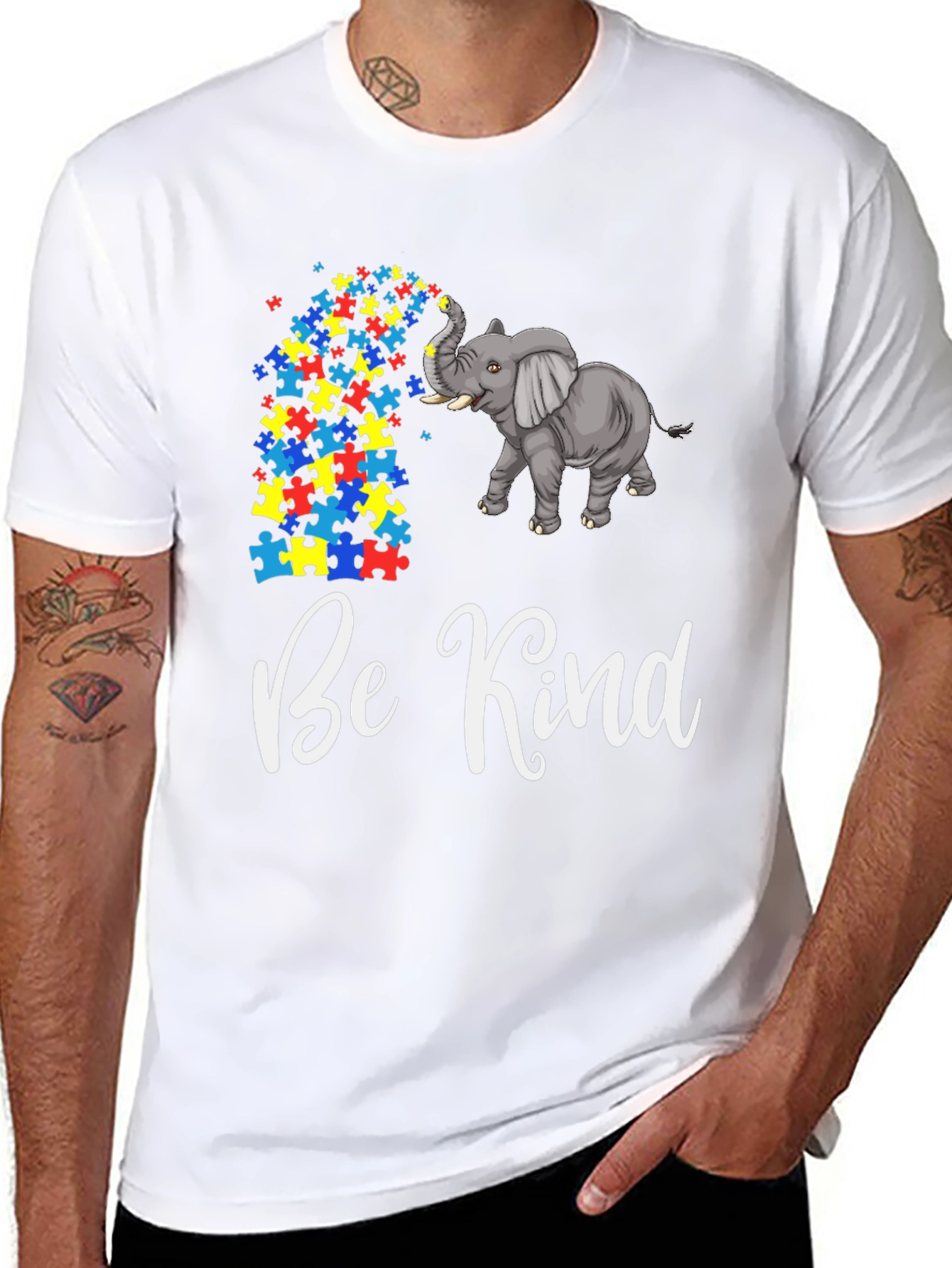 Be Kind Elephant Autism Awareness T-Shirt