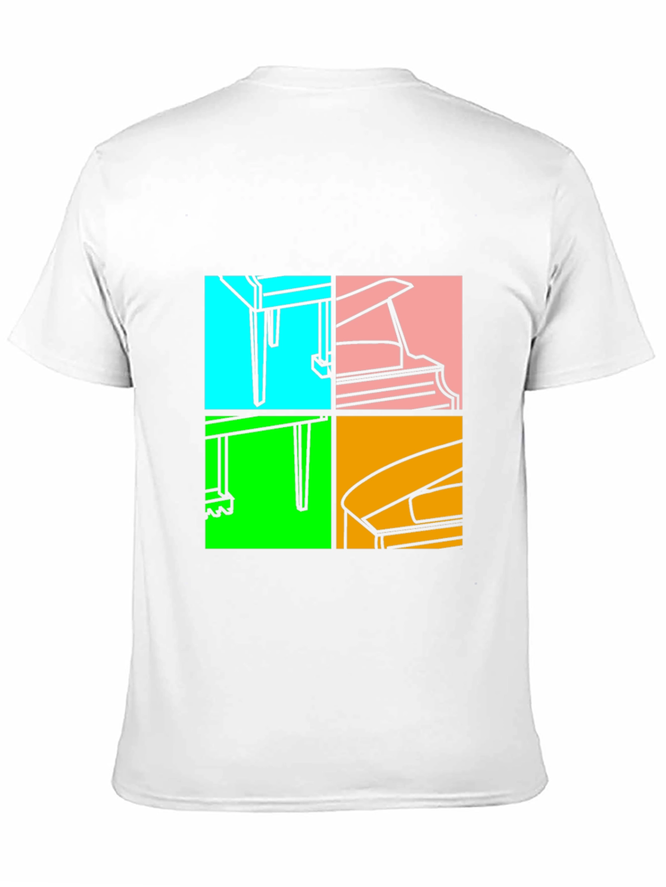 Piano Pop Art Black T-Shirt