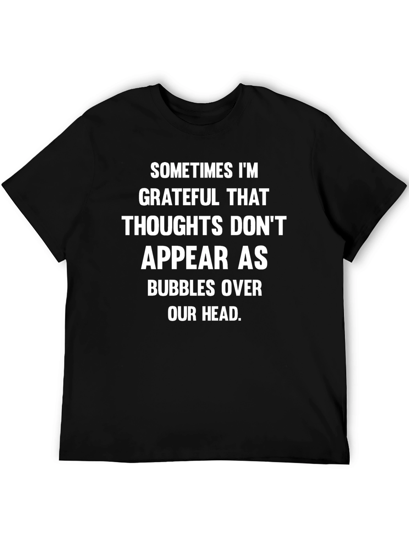 Grateful Thoughts Graphic Tee - Black Cotton T-Shirt