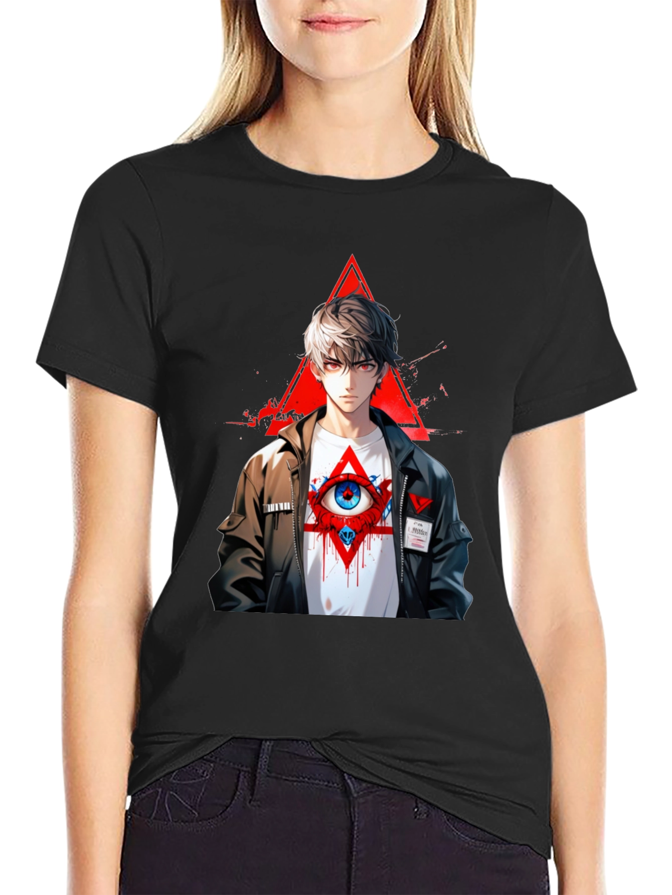 Anime Eye T-Shirt - Black Graphic Tee