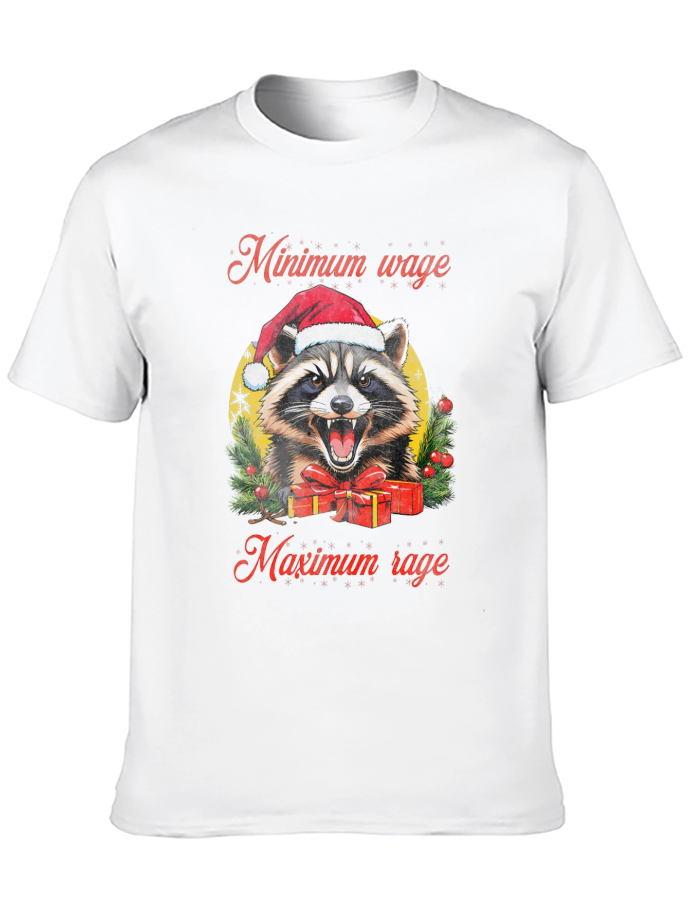 Minimum Wage Maximum Rage Raccoon Graphic Tee