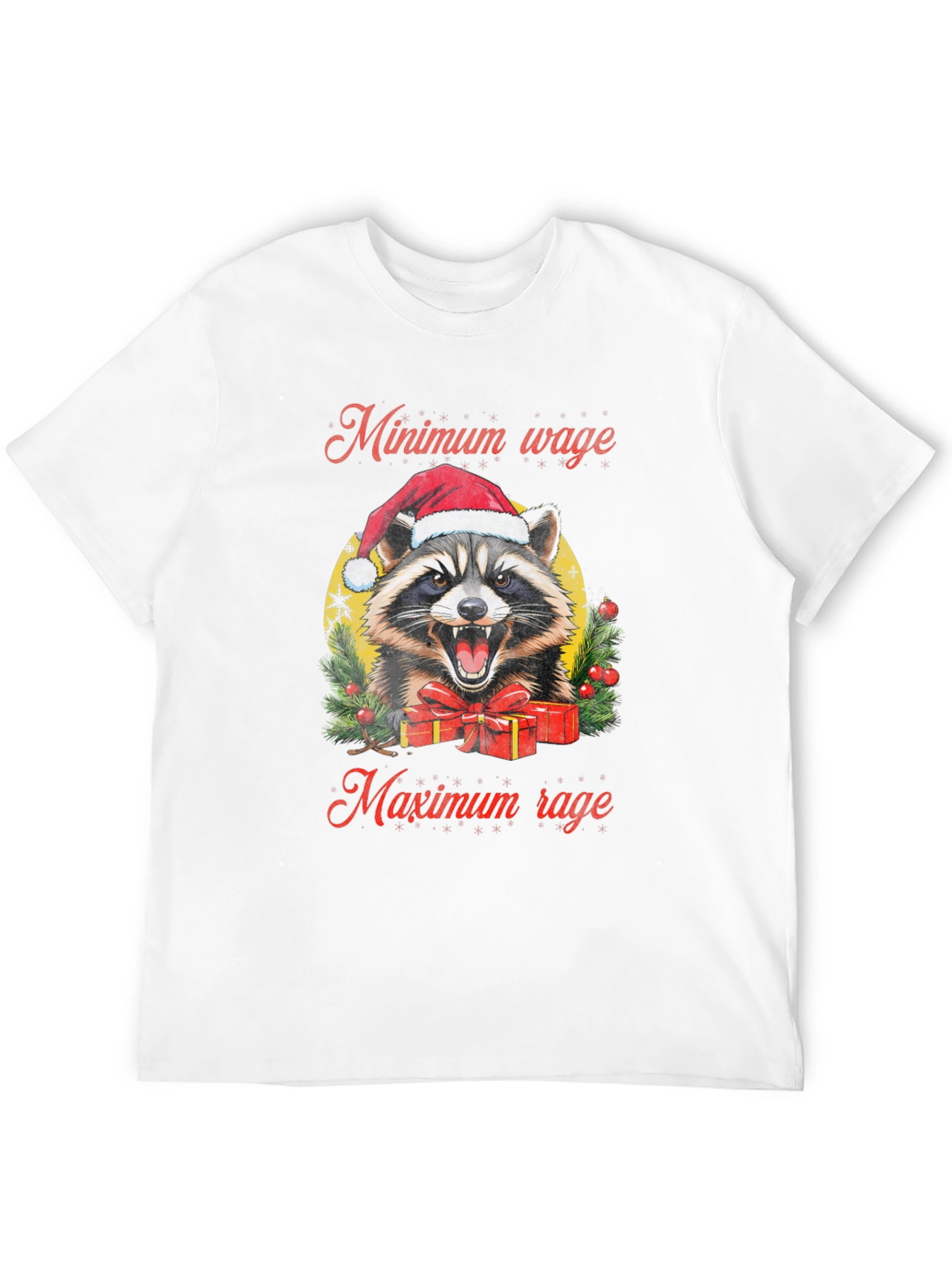 Minimum Wage Maximum Rage Raccoon Graphic Tee
