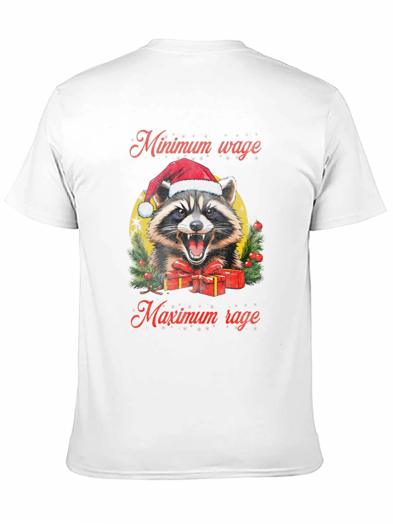 Minimum Wage Maximum Rage Raccoon Graphic Tee
