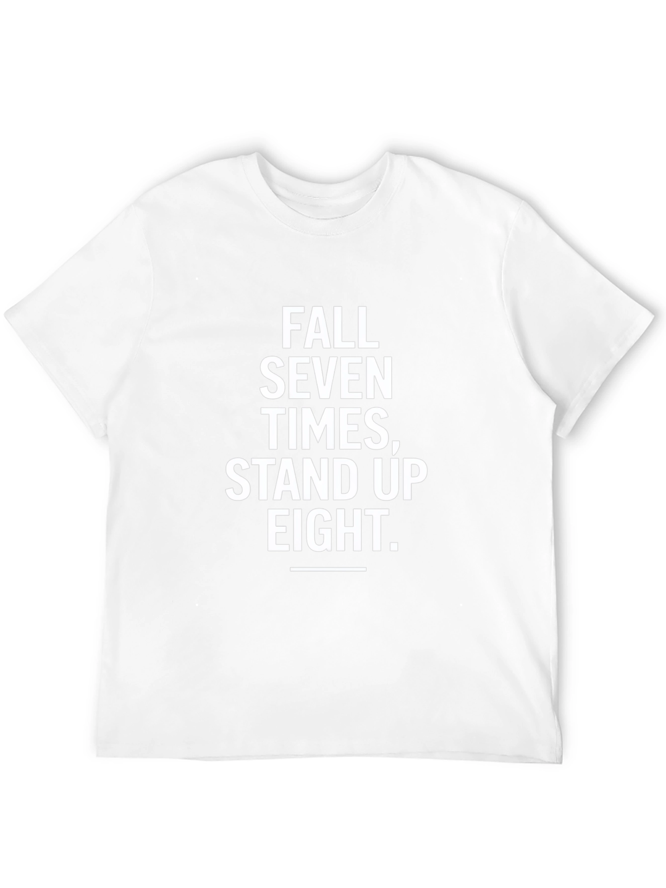Motivational Fall Seven Times Stand Up Eight Black T-Shirt
