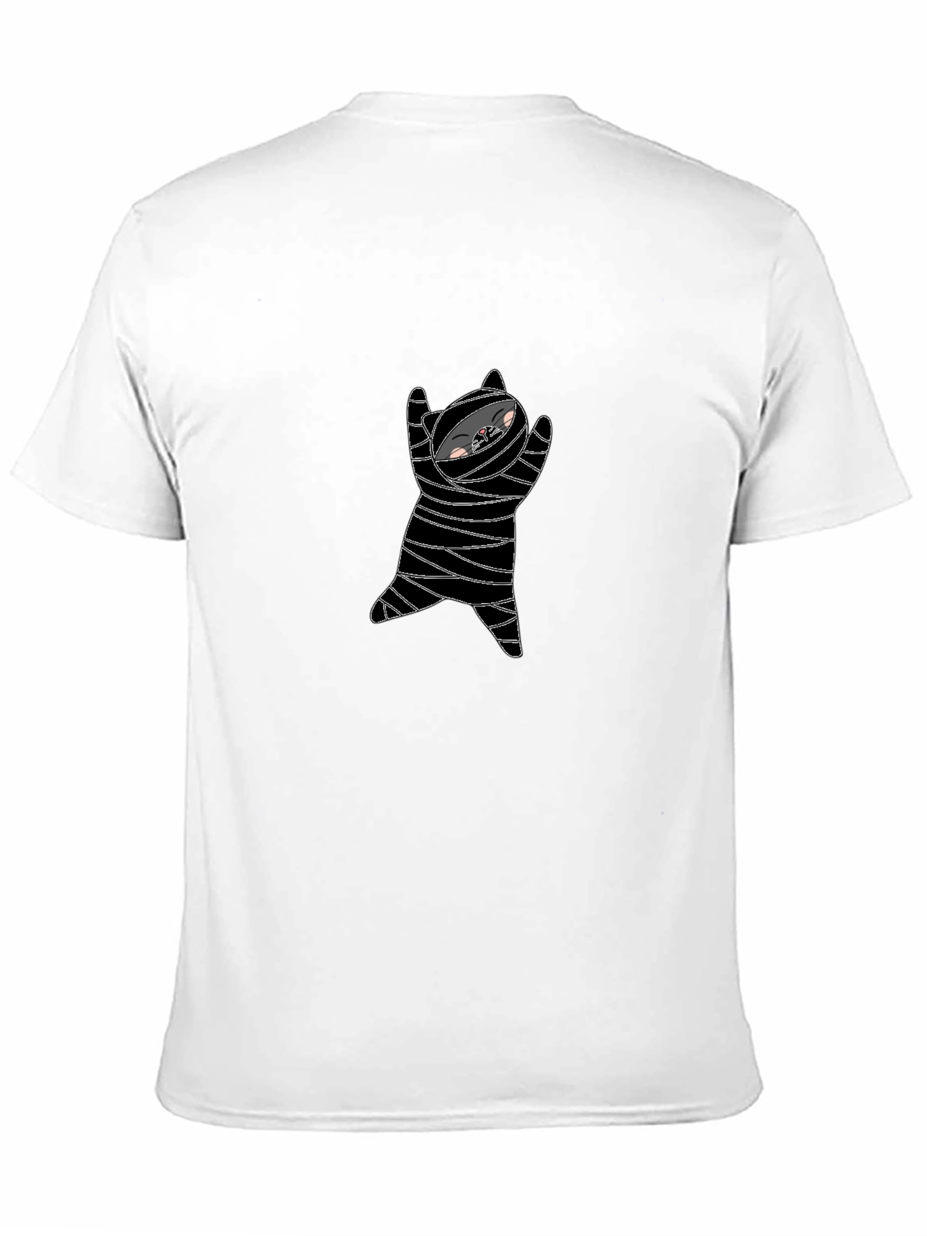 Mummy Cat Graphic Tee - Black Cotton Blend