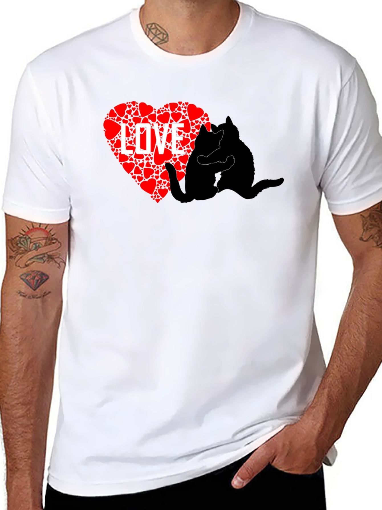 Love Cats Black T-Shirt