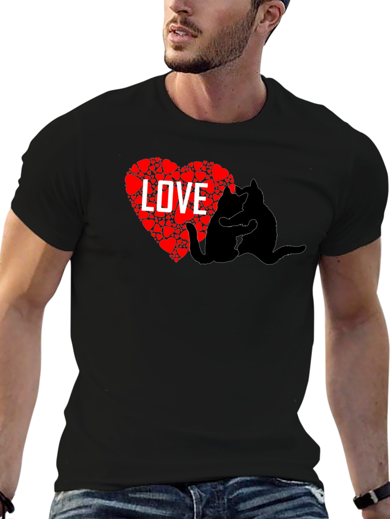 Love Cats Black T-Shirt