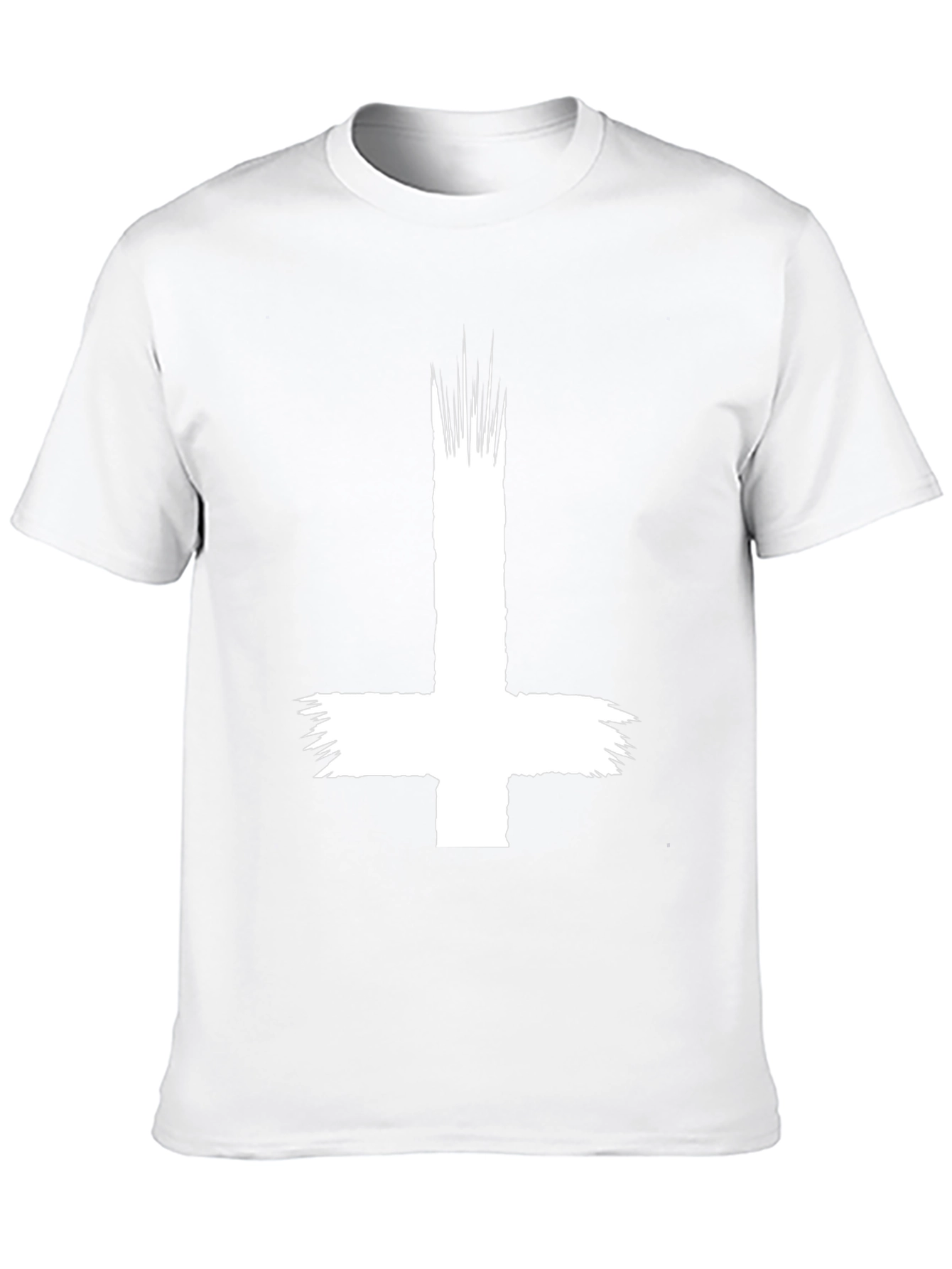 Inverted Cross Graphic Tee - Black Cotton Shirt