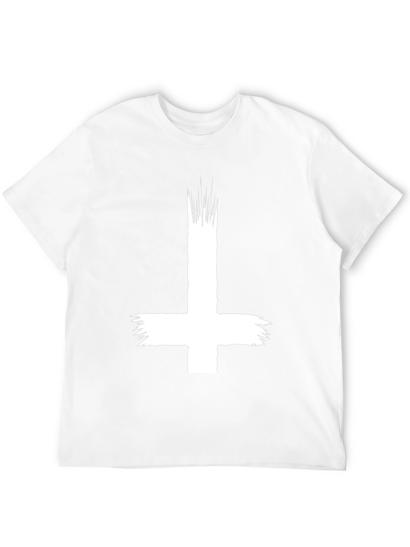 Inverted Cross Graphic Tee - Black Cotton Shirt