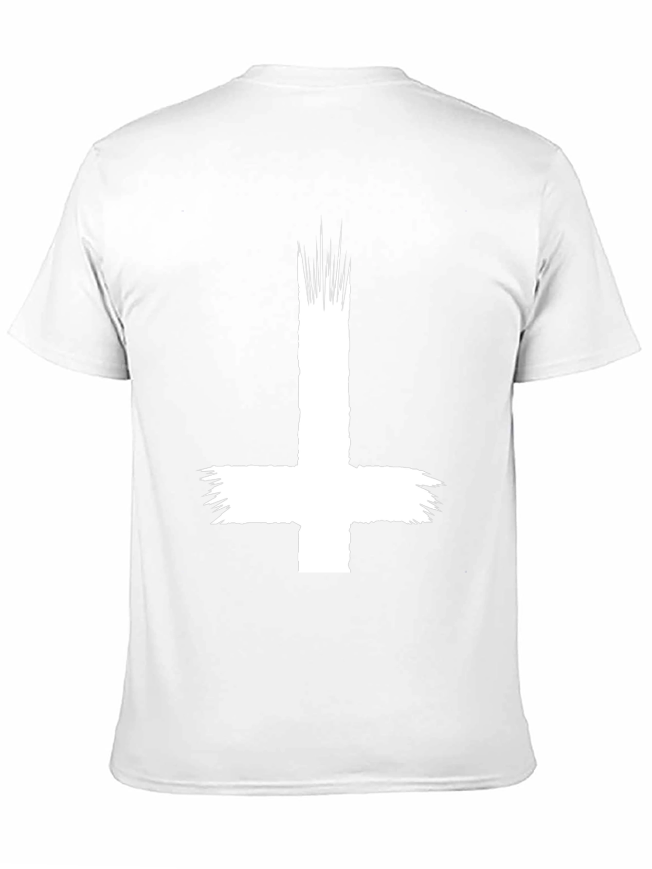 Inverted Cross Graphic Tee - Black Cotton Shirt