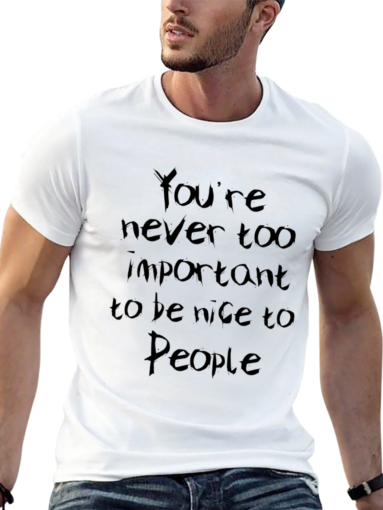 Inspirational Black T-Shirt: Be Nice to People