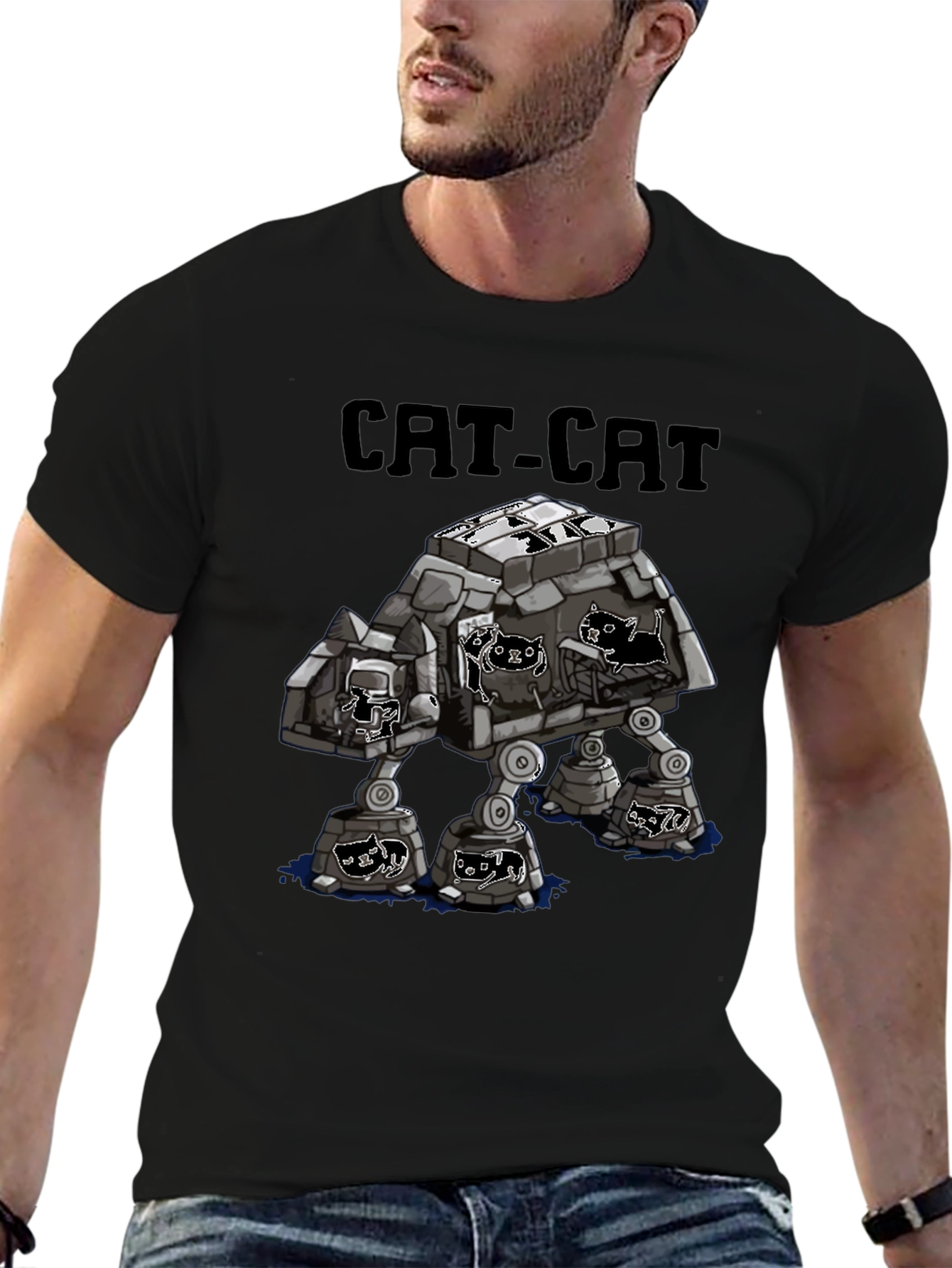 CAT-CAT T-Shirt | Star Wars AT-AT Cat Parody