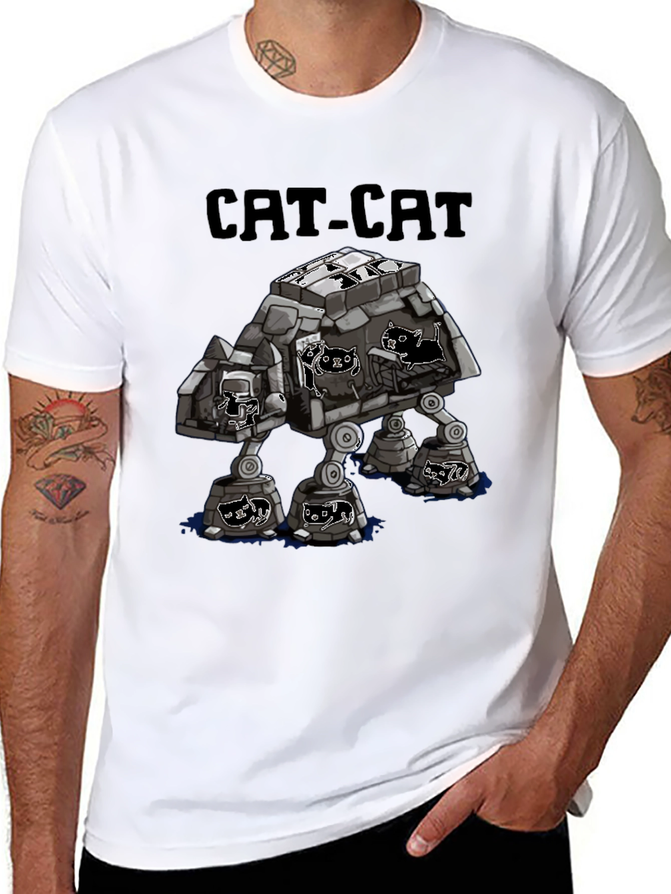 CAT-CAT T-Shirt | Star Wars AT-AT Cat Parody