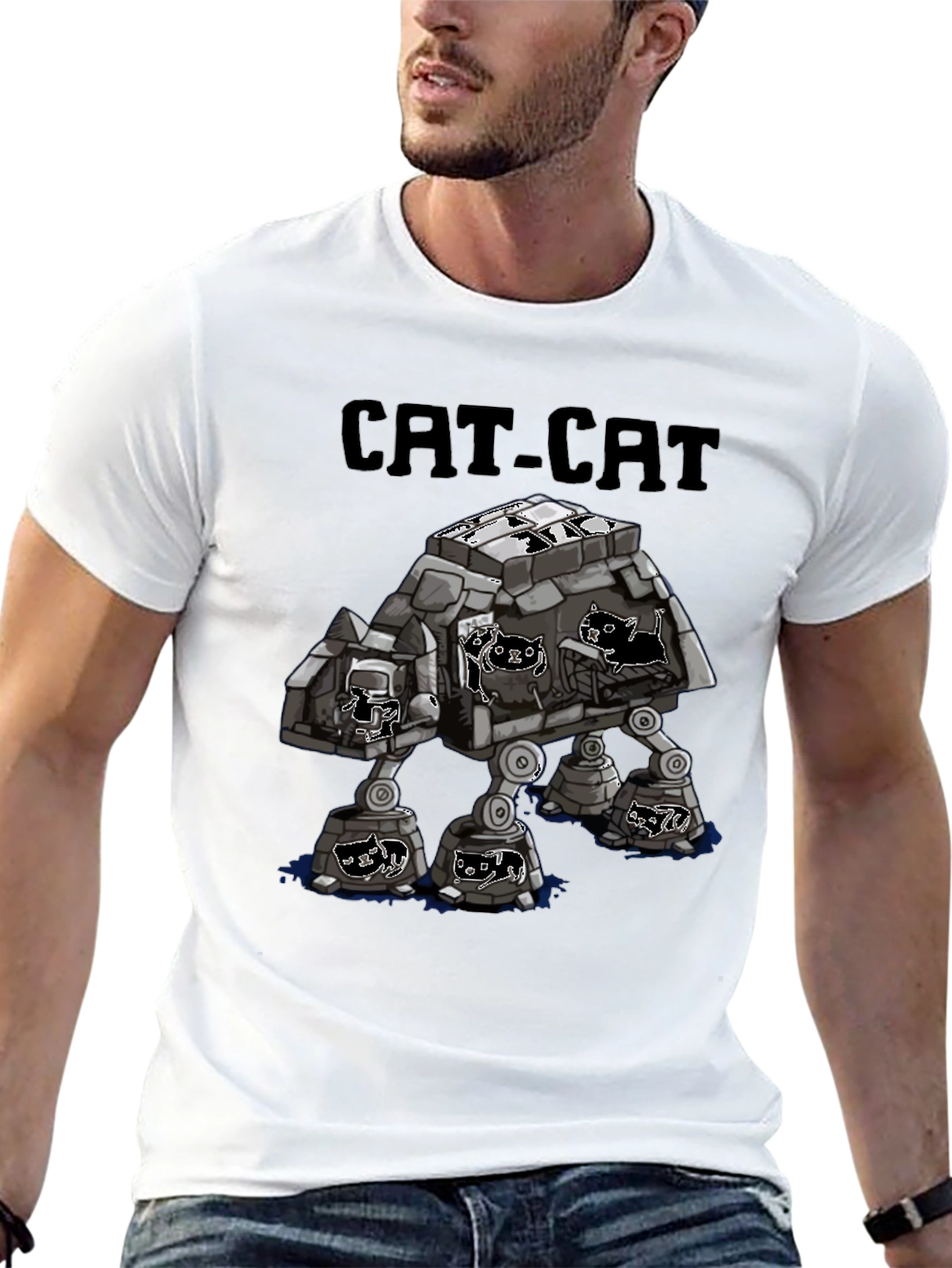 CAT-CAT T-Shirt | Star Wars AT-AT Cat Parody