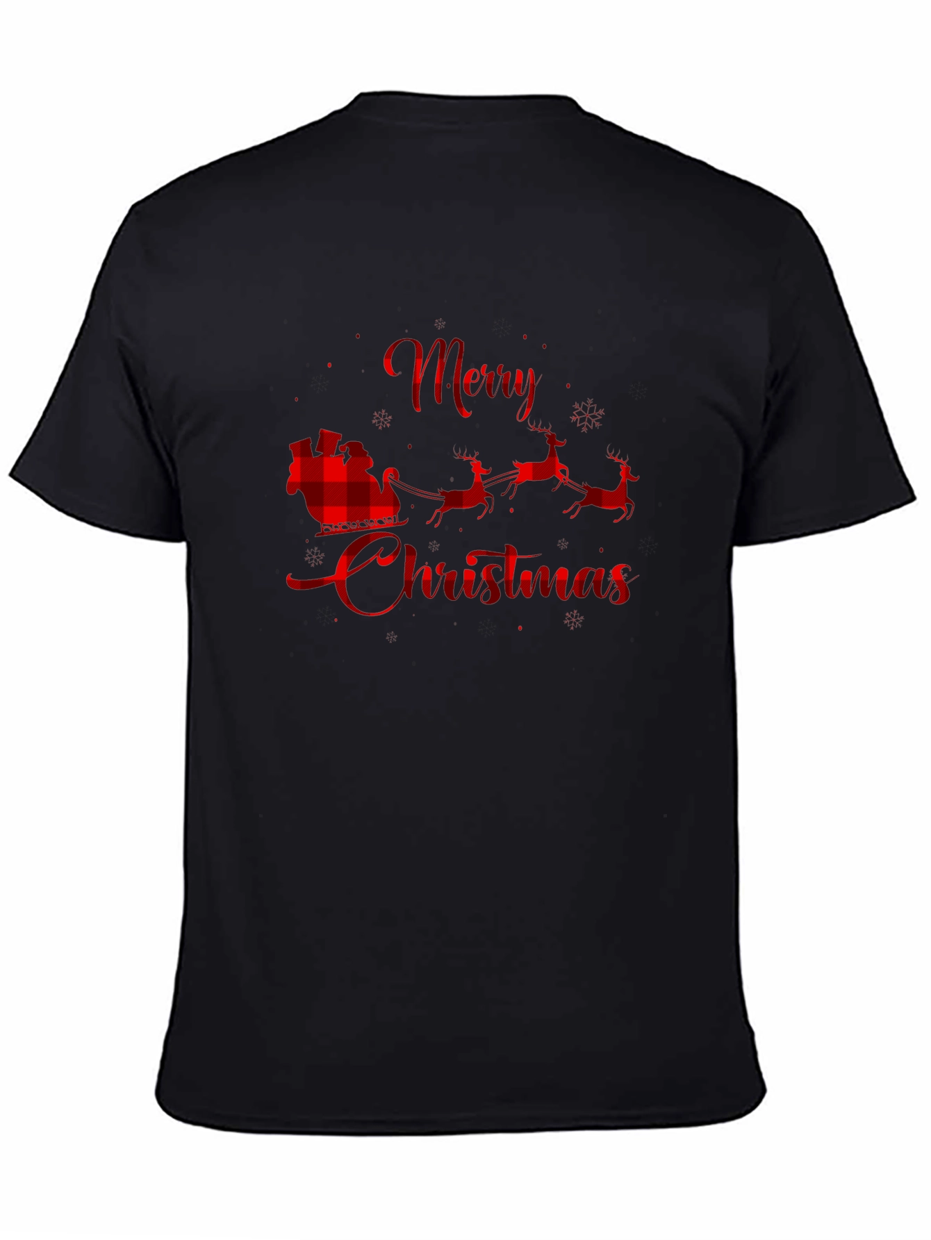Merry Christmas Buffalo Plaid Santa T-Shirt