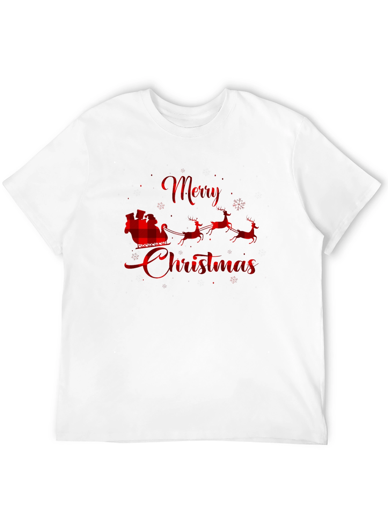 Merry Christmas Buffalo Plaid Santa T-Shirt