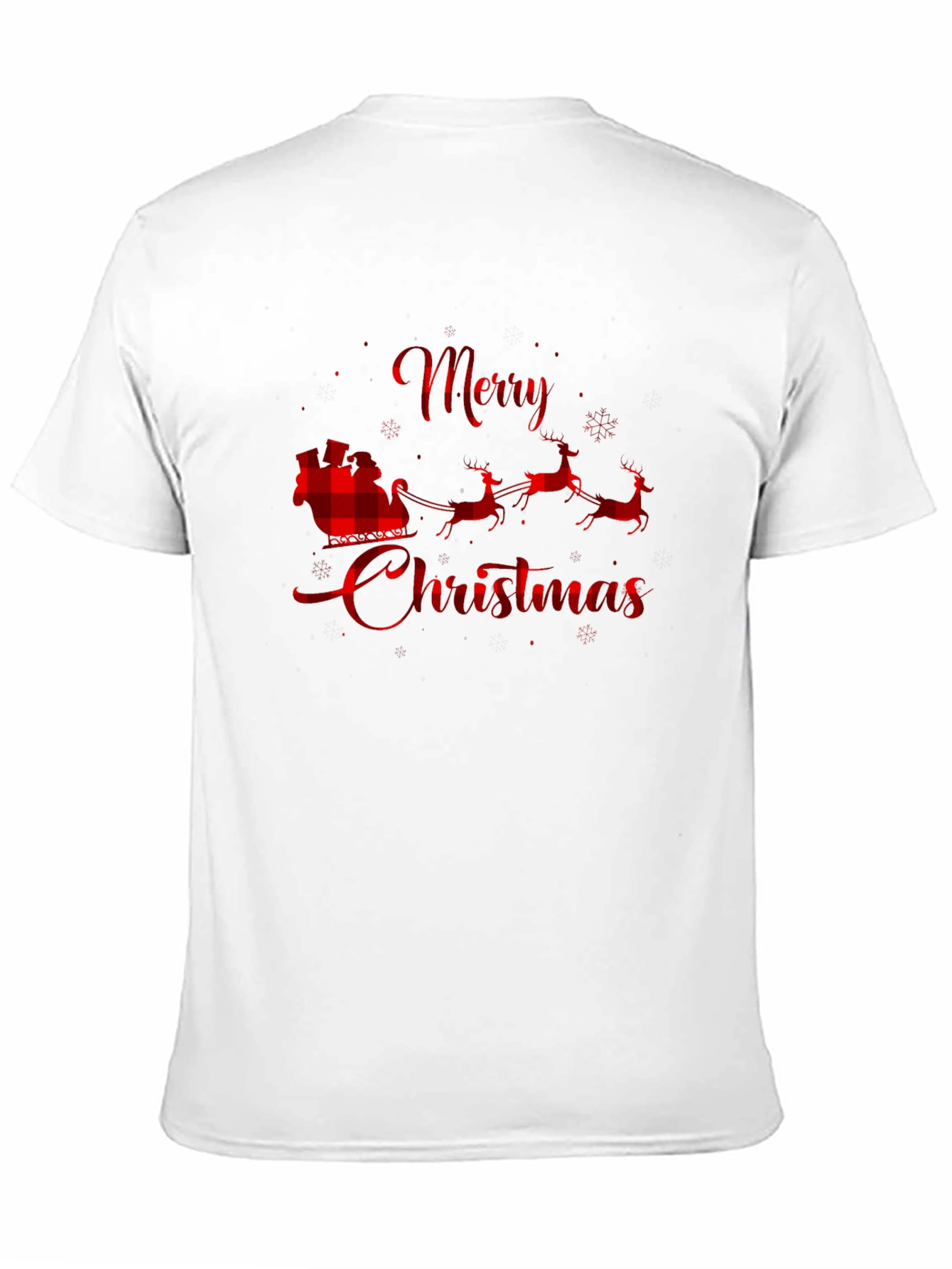 Merry Christmas Buffalo Plaid Santa T-Shirt