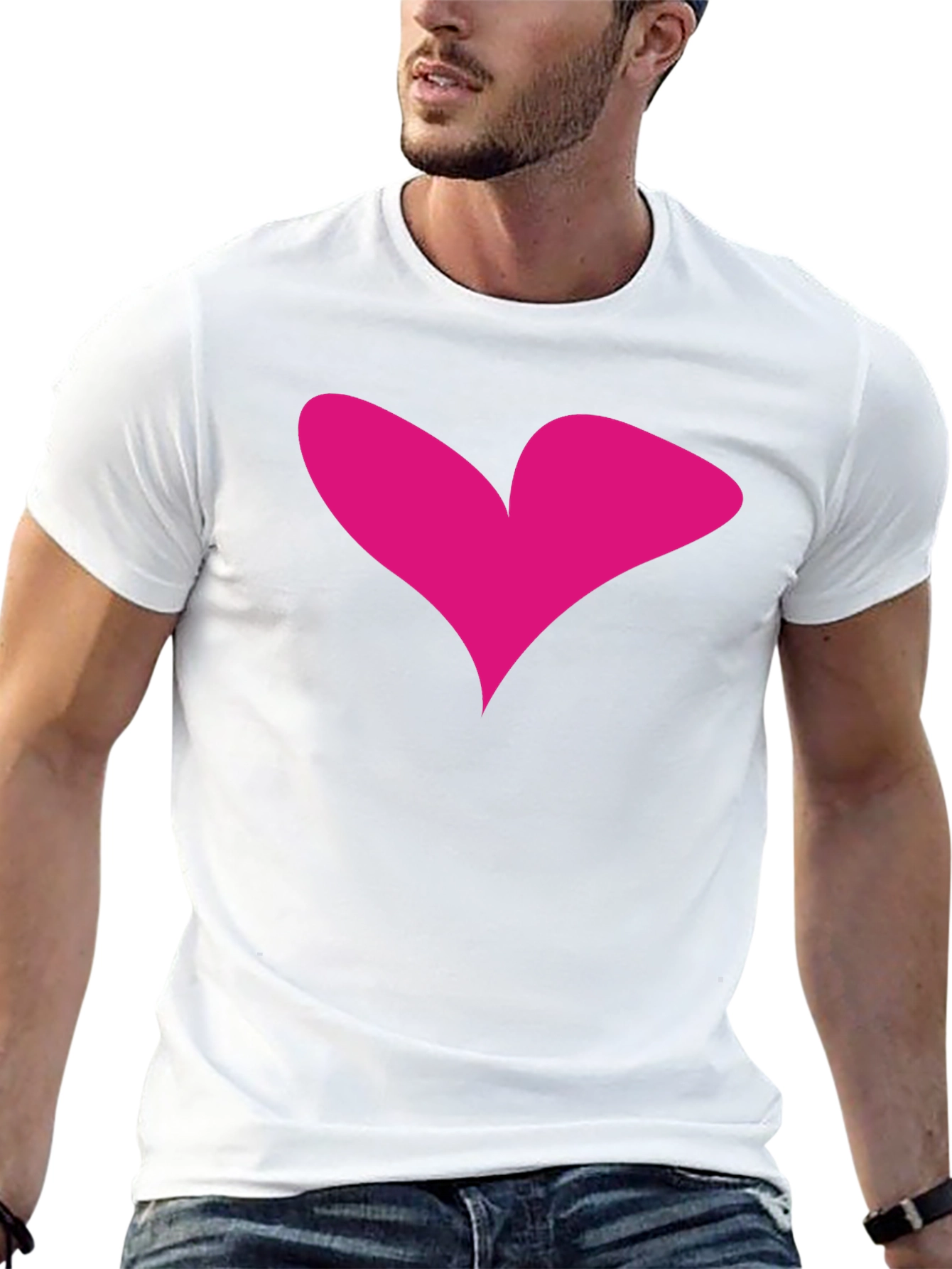 Heart Graphic Tee - Black Casual T-Shirt