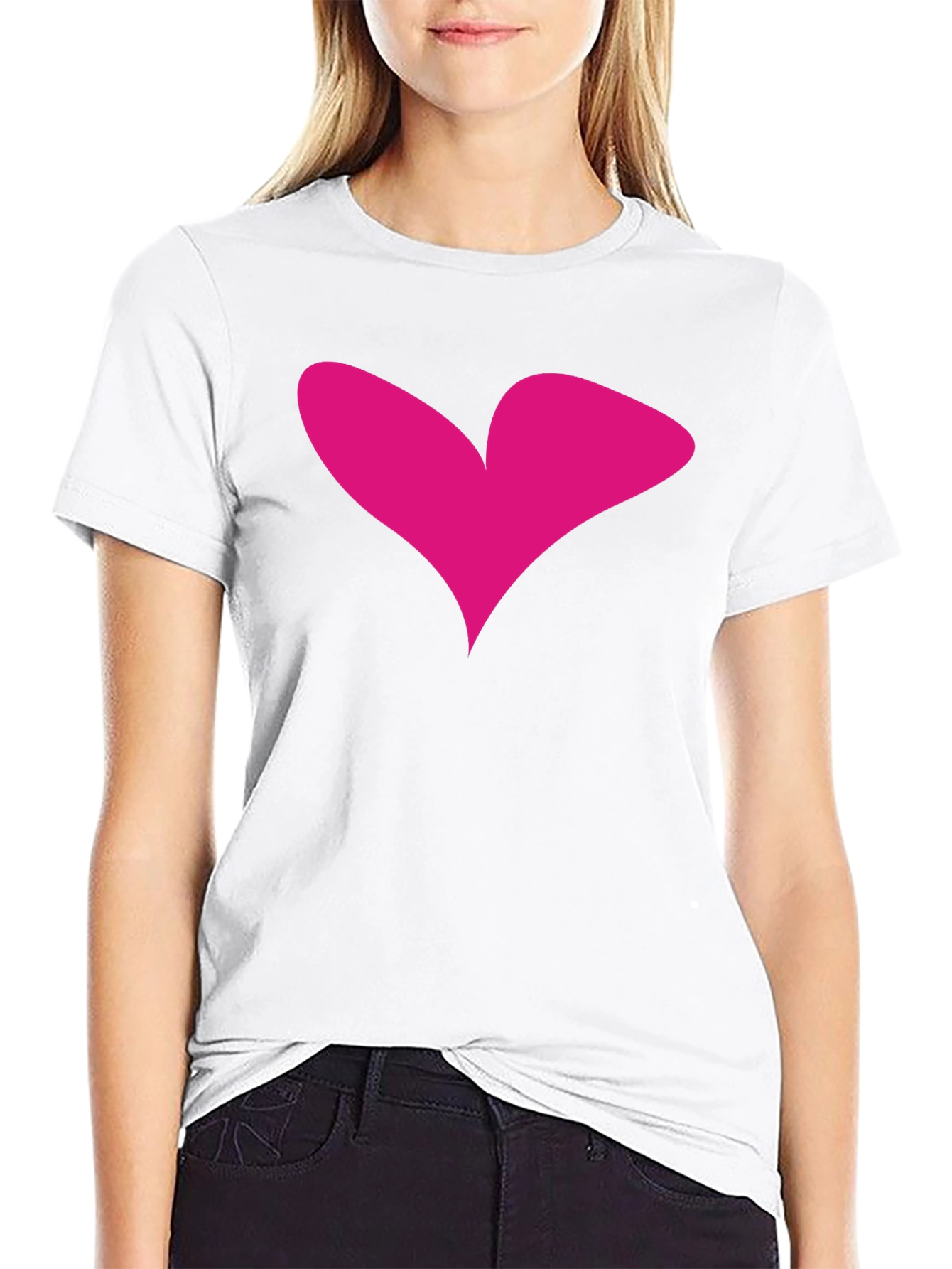 Heart Graphic Tee - Black Casual T-Shirt