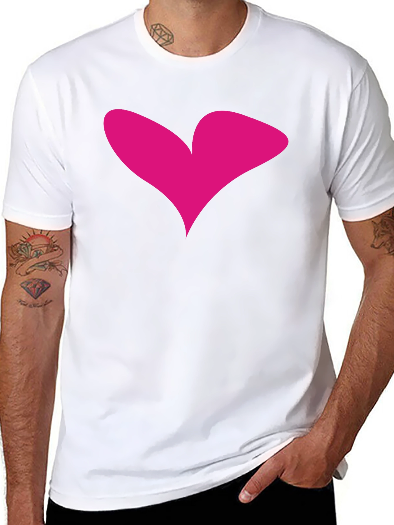 Heart Graphic Tee - Black Casual T-Shirt