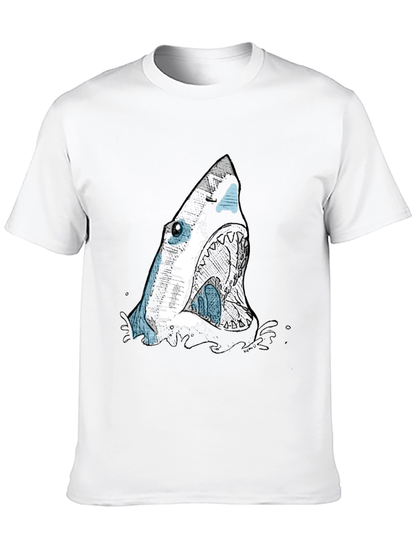 Shark Graphic Print Black T-Shirt for Men