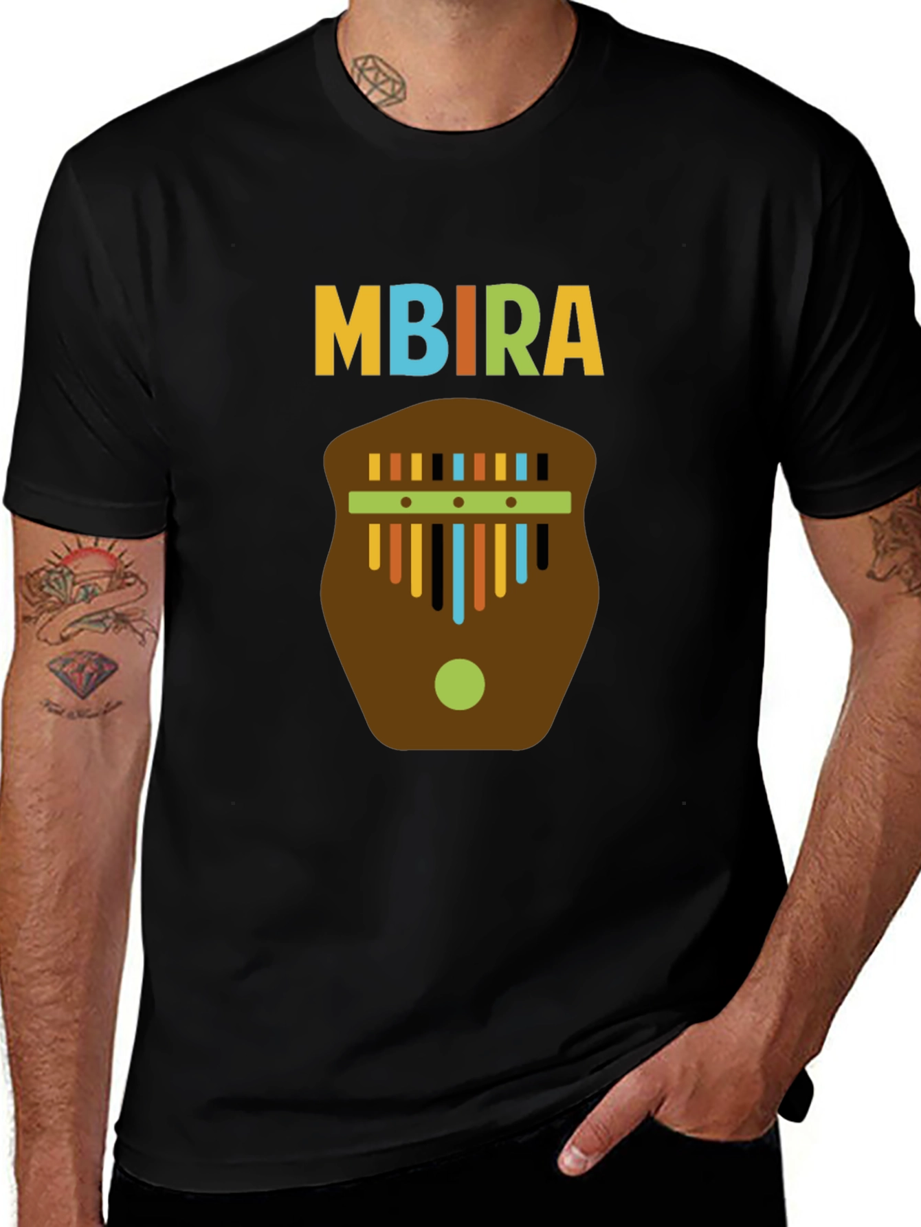 Mbira T-Shirt - Unique African Instrument Design