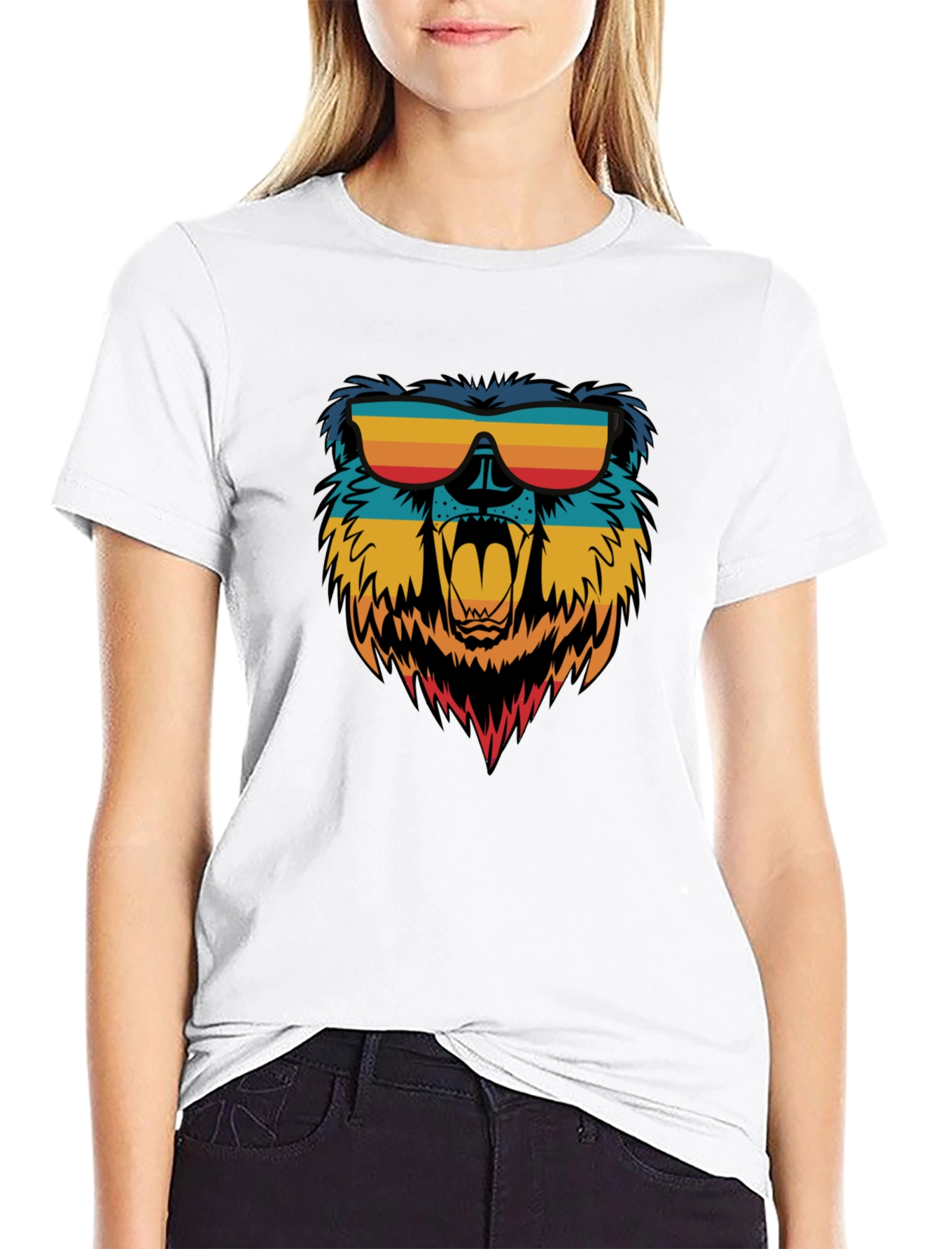 Cool Bear Graphic Tee - Retro Sunglasses Design