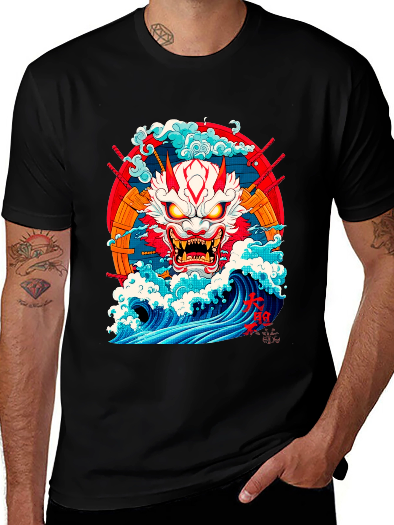 Japanese Demon Oni Wave T-Shirt