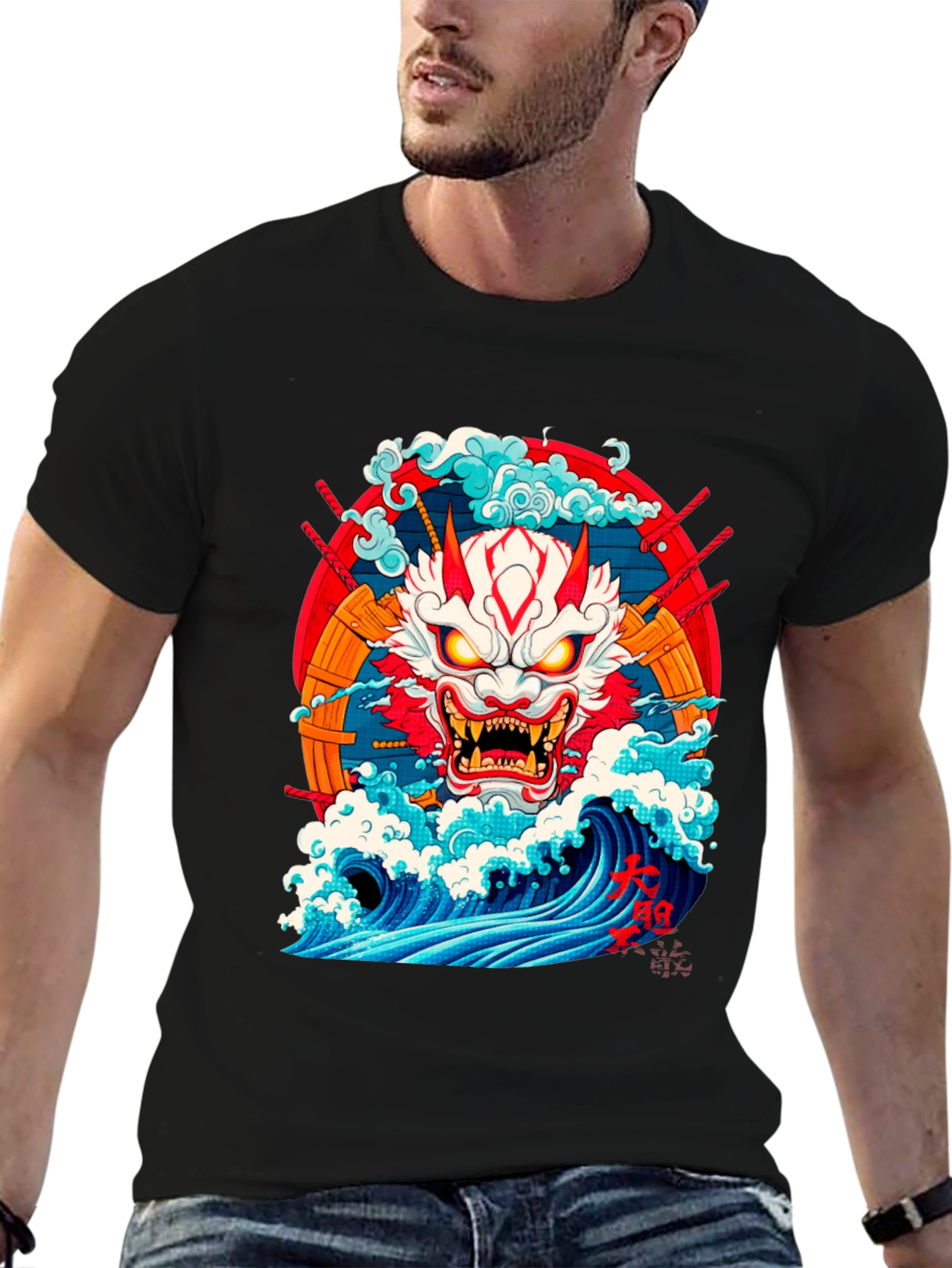 Japanese Demon Oni Wave T-Shirt