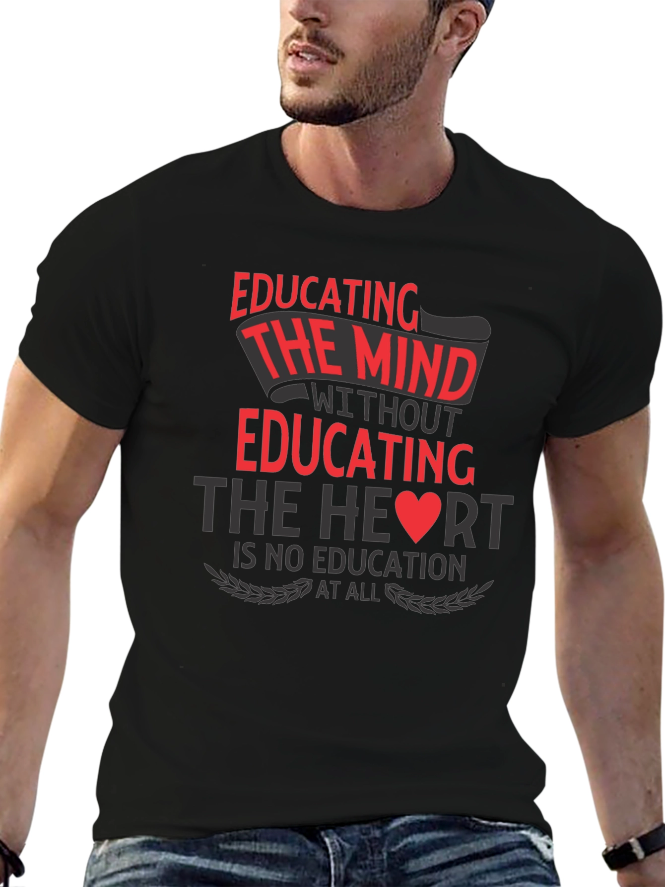 Educating Mind Heart T-Shirt - Black
