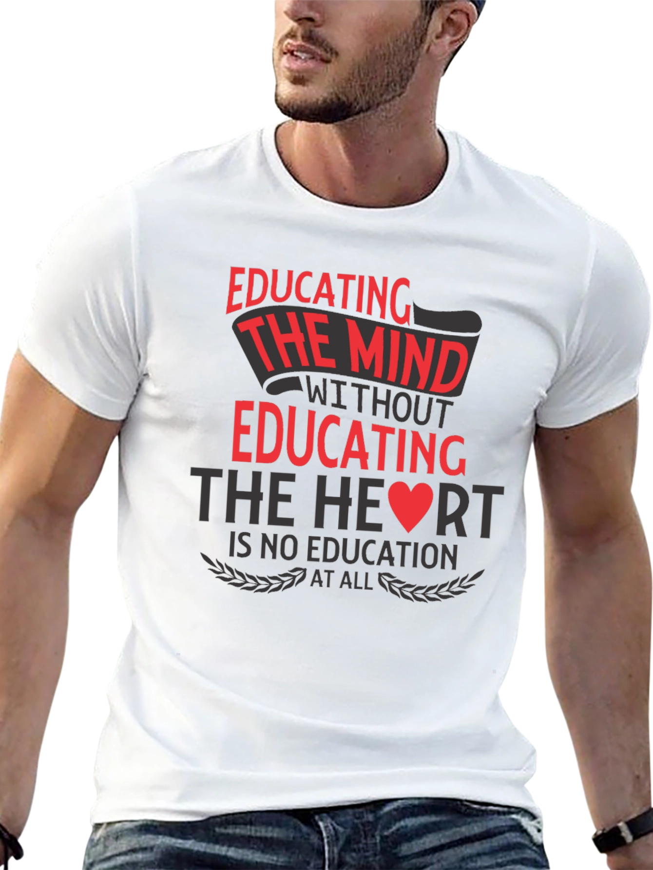 Educating Mind Heart T-Shirt - Black