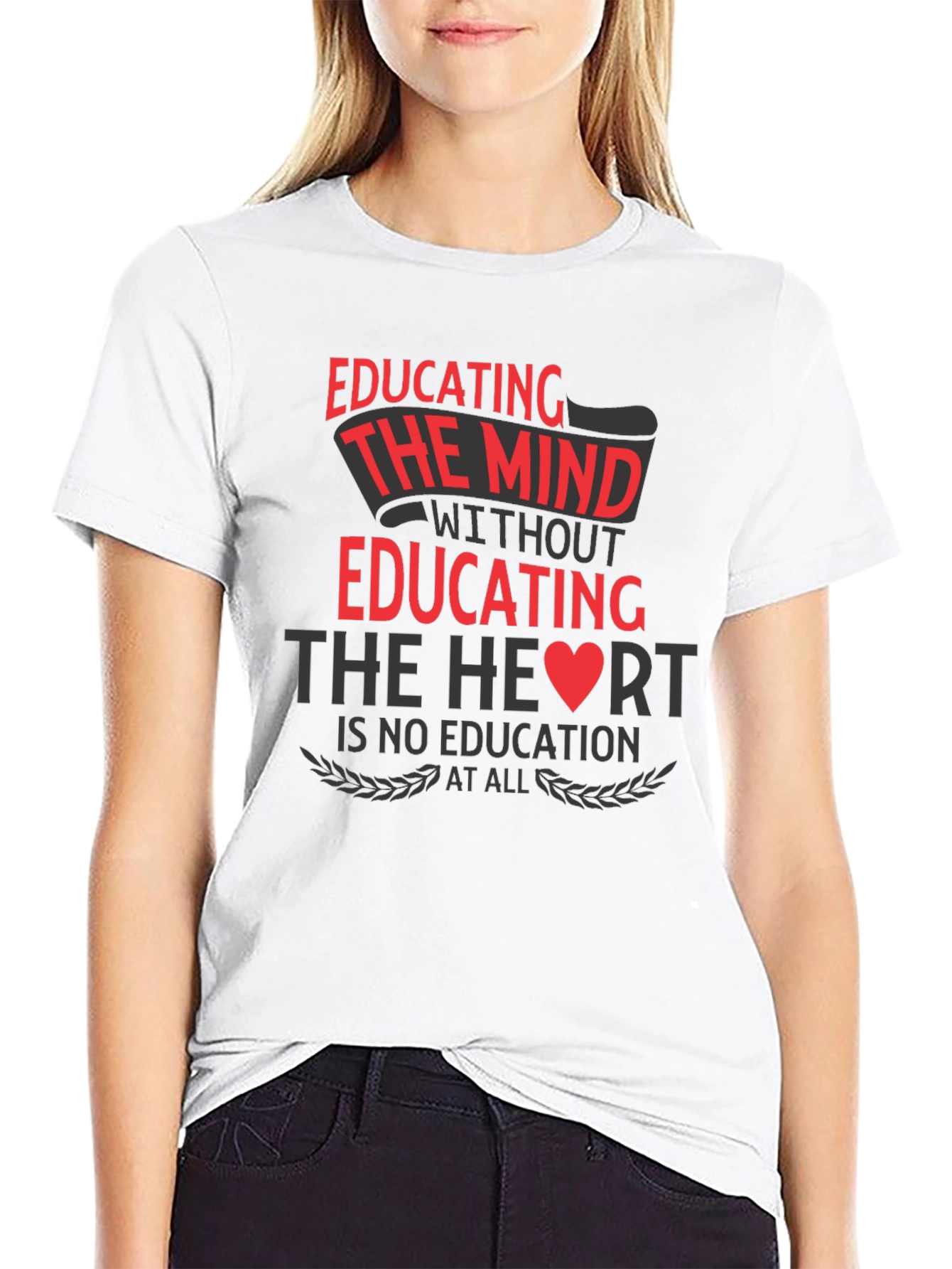 Educating Mind Heart T-Shirt - Black