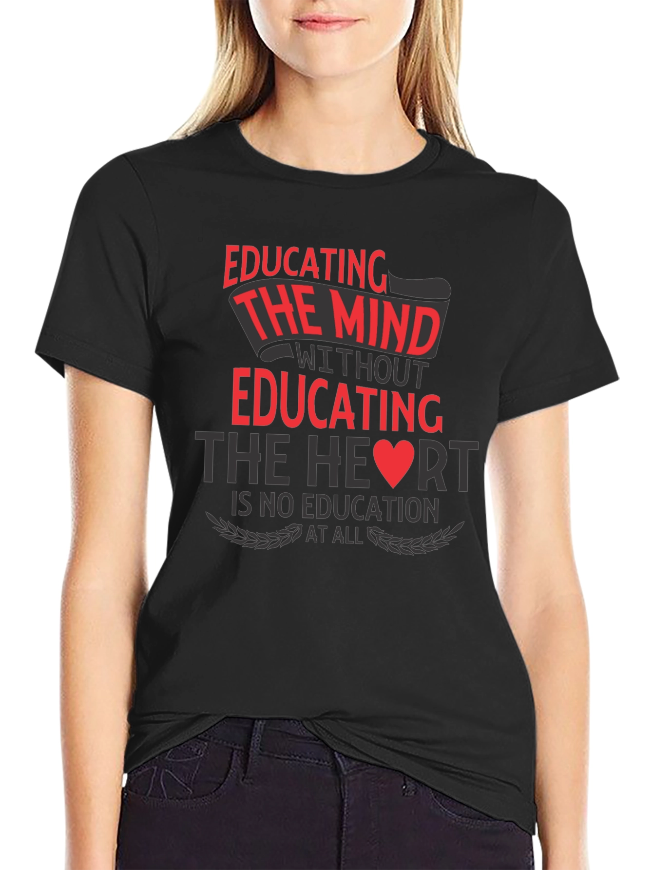 Educating Mind Heart T-Shirt - Black