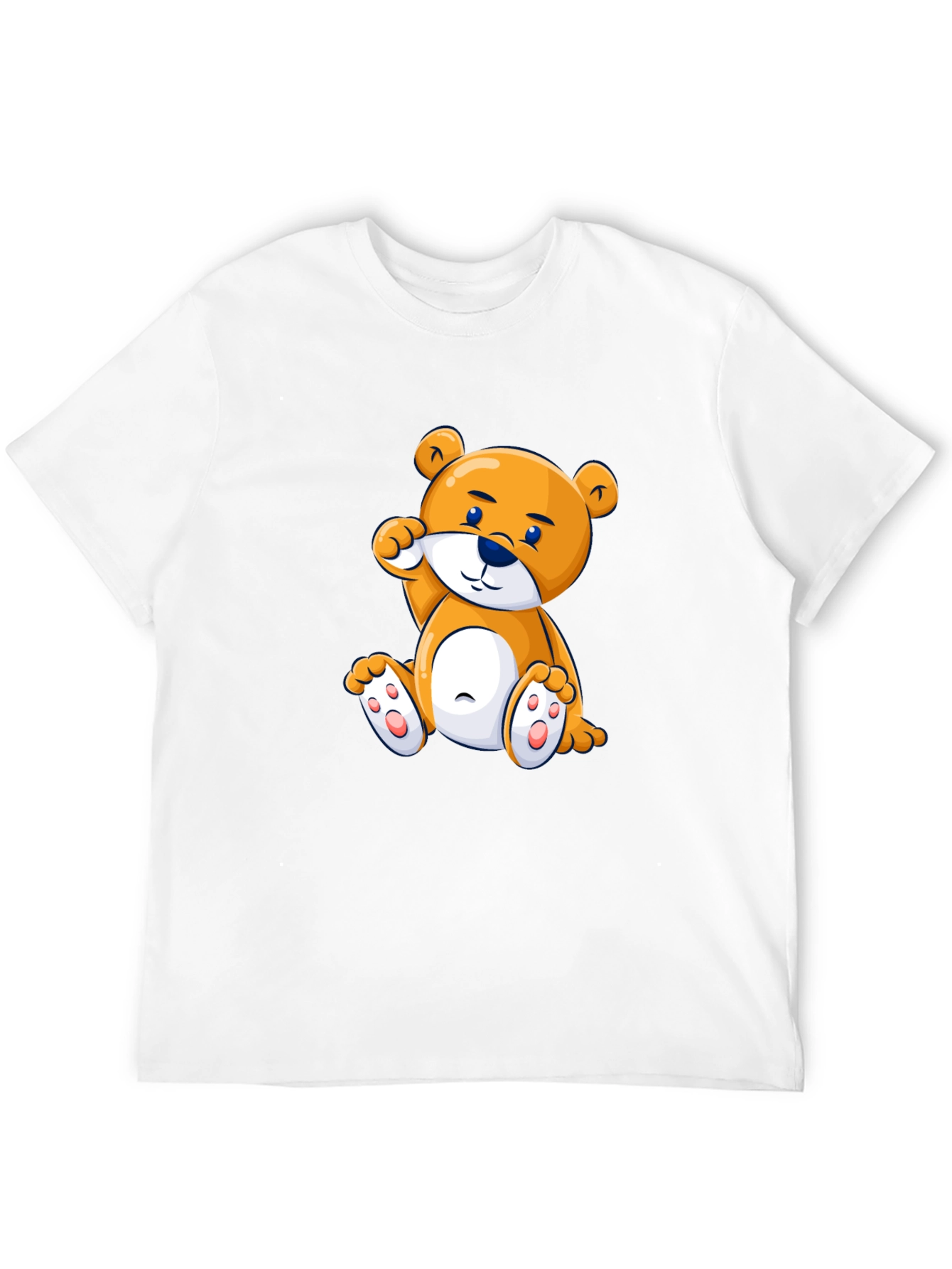 Cute Cartoon Bear Black T-Shirt