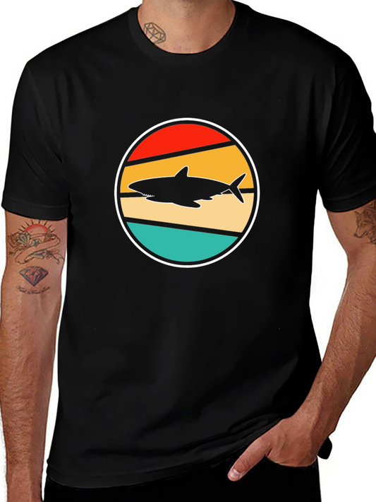 Retro Shark T-Shirt - Vintage Sunset Design