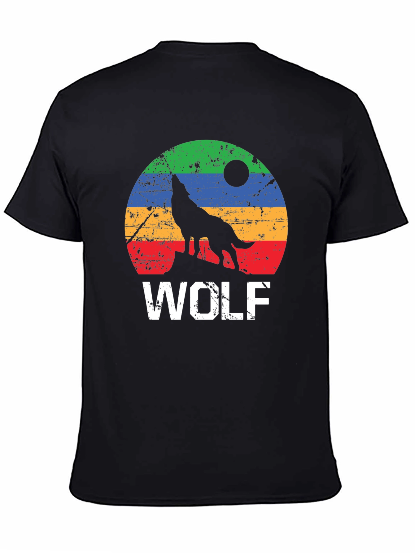 Retro Wolf Graphic Tee - Distressed Print