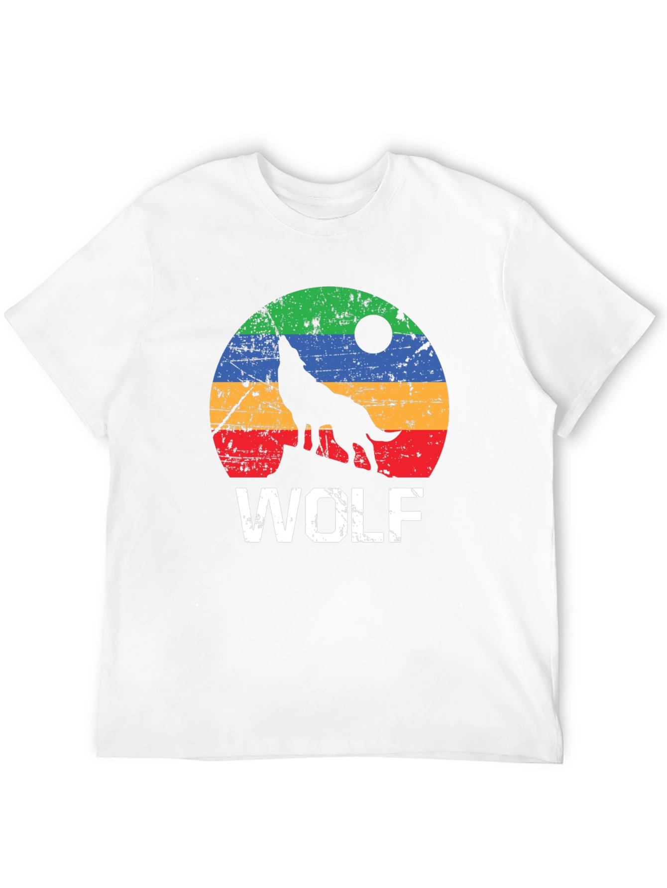 Retro Wolf Graphic Tee - Distressed Print
