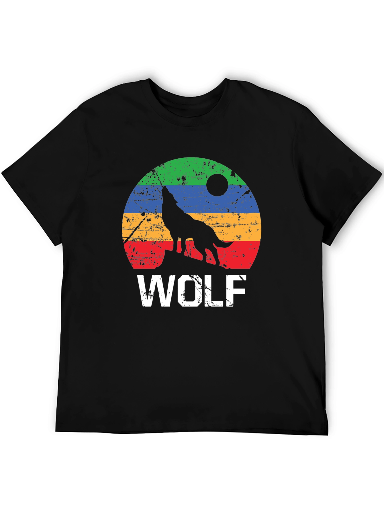 Retro Wolf Graphic Tee - Distressed Print