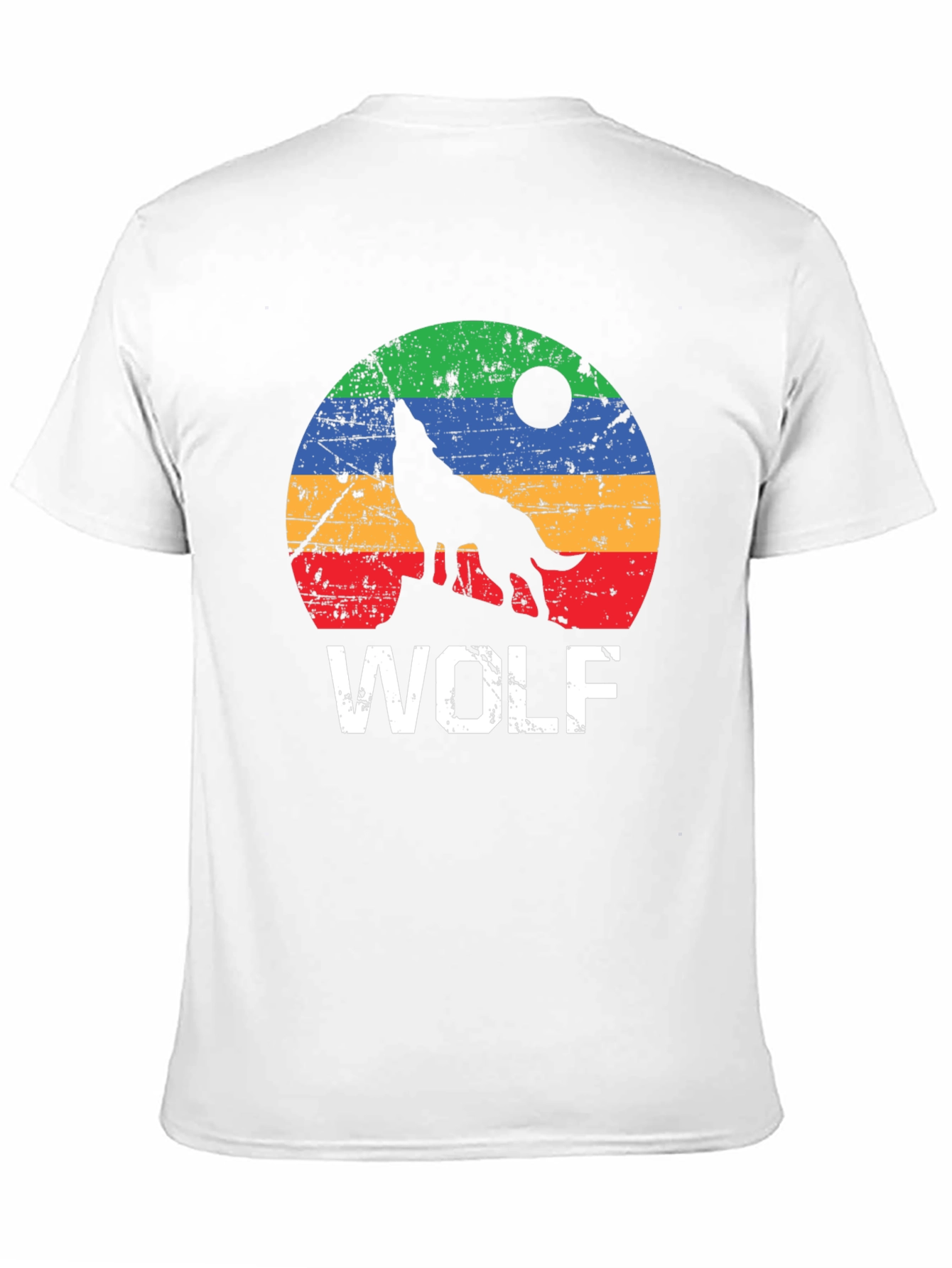 Retro Wolf Graphic Tee - Distressed Print