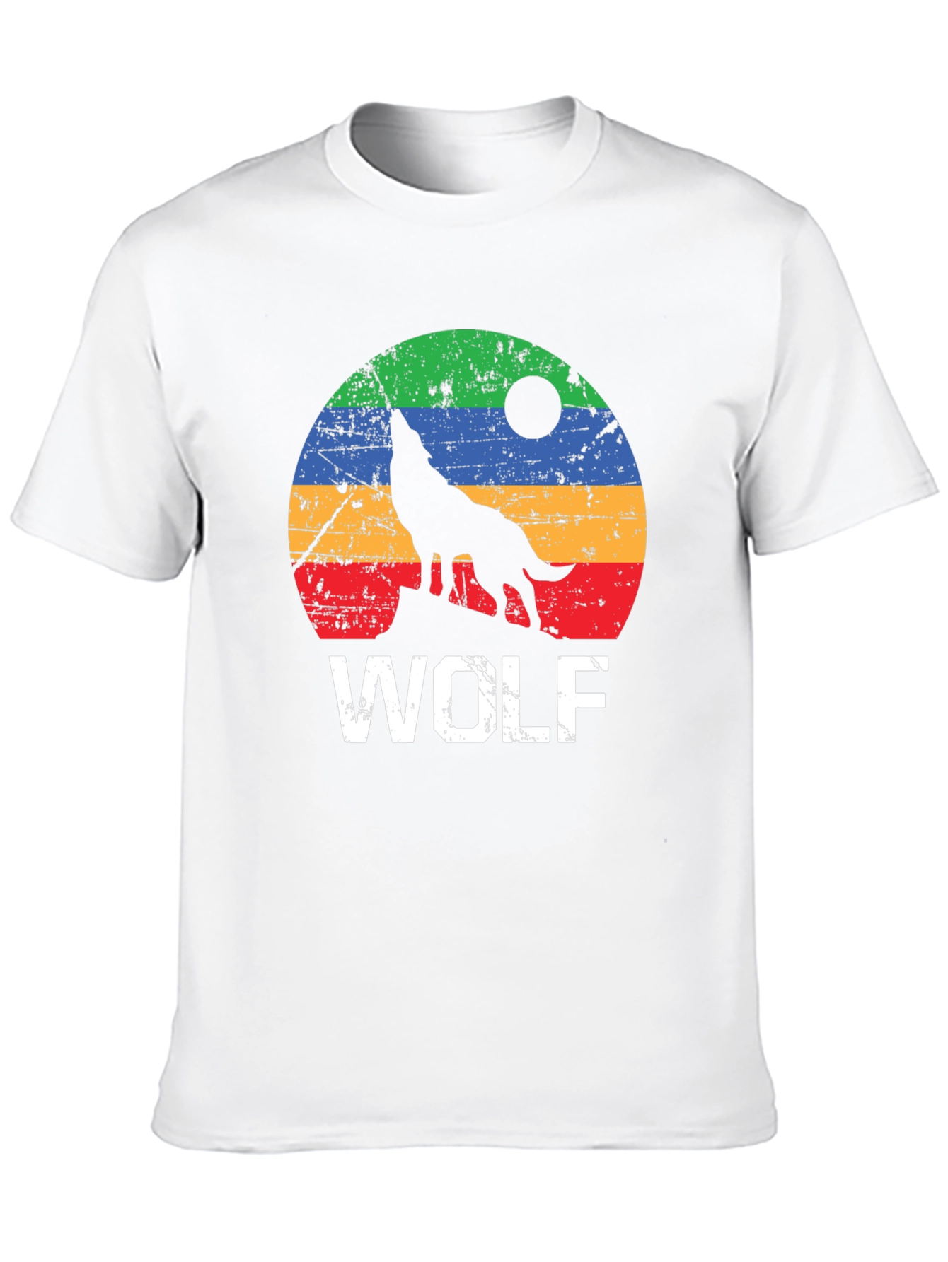 Retro Wolf Graphic Tee - Distressed Print