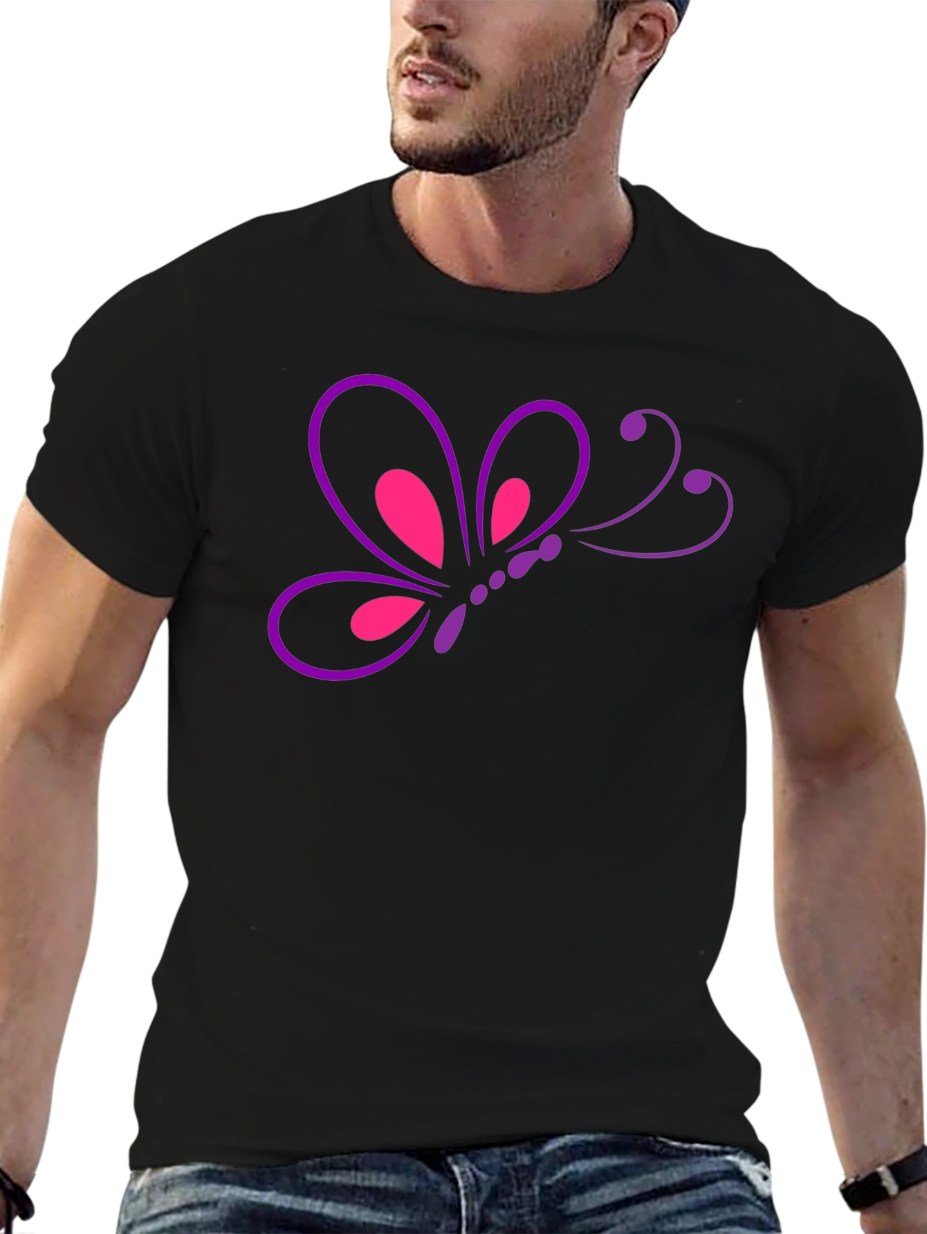 Butterfly Graphic T-Shirt - Casual Mens Tee