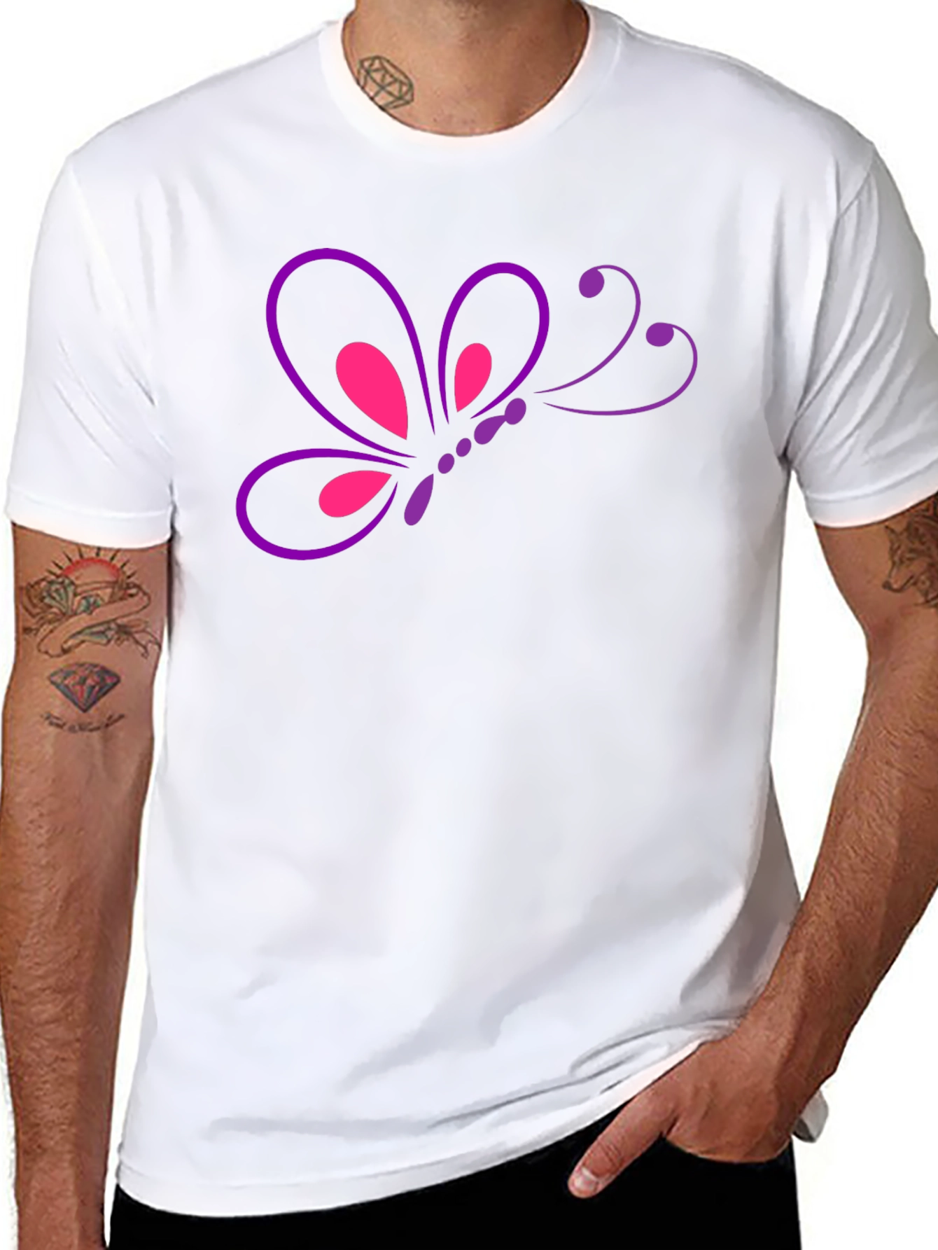 Butterfly Graphic T-Shirt - Casual Mens Tee