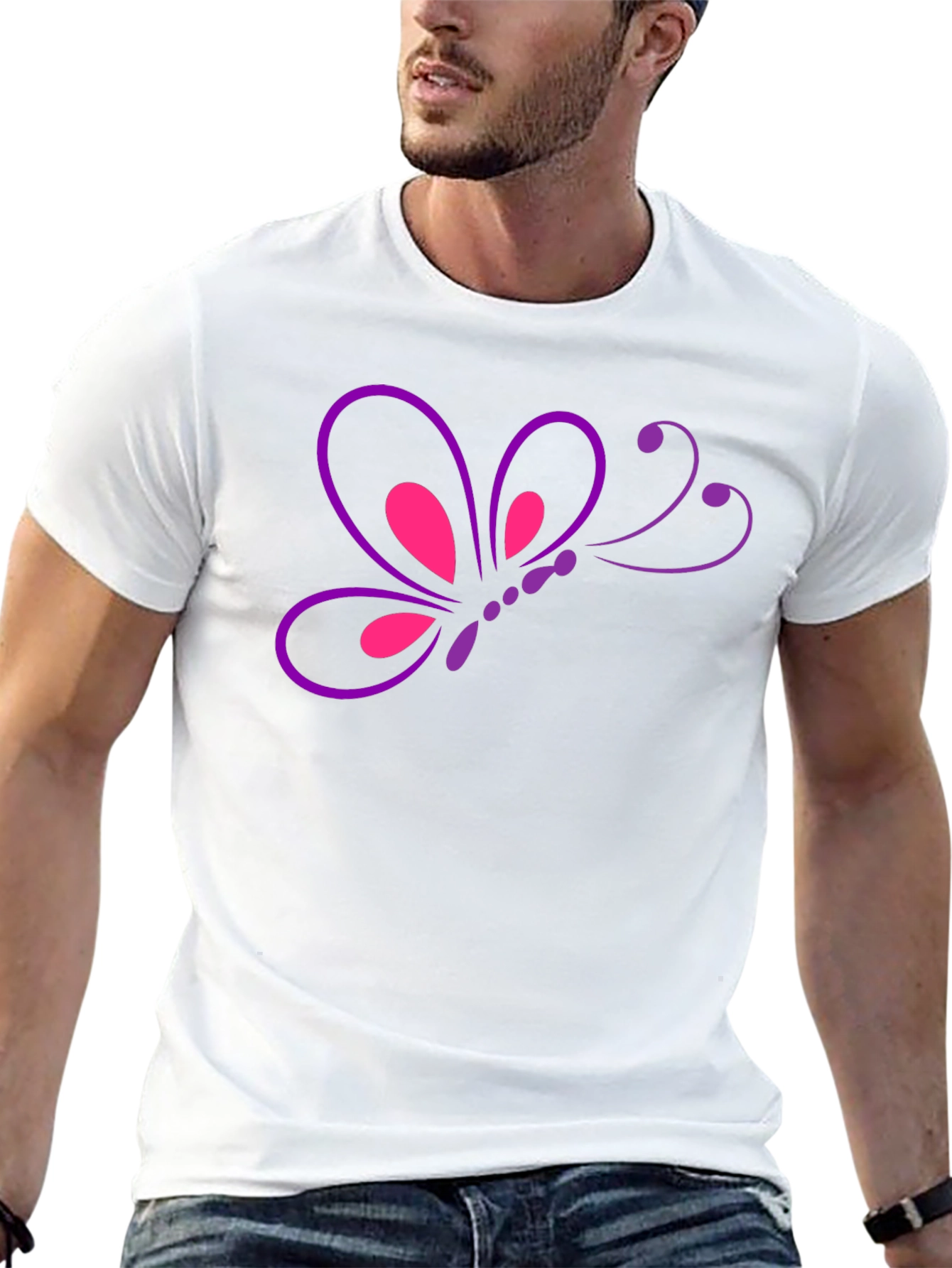 Butterfly Graphic T-Shirt - Casual Mens Tee
