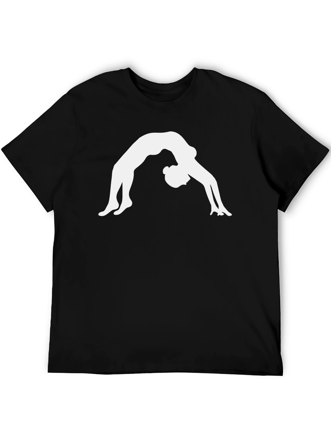 Yoga Pose Graphic Tee - Black Cotton Blend