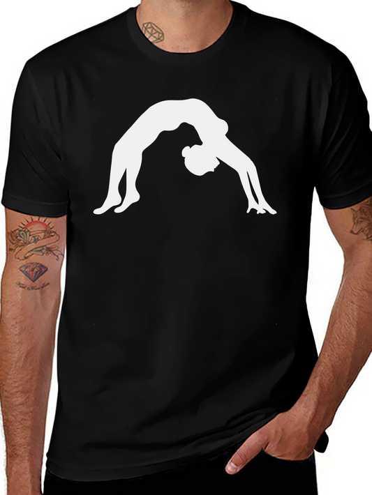 Yoga Pose Graphic Tee - Black Cotton Blend