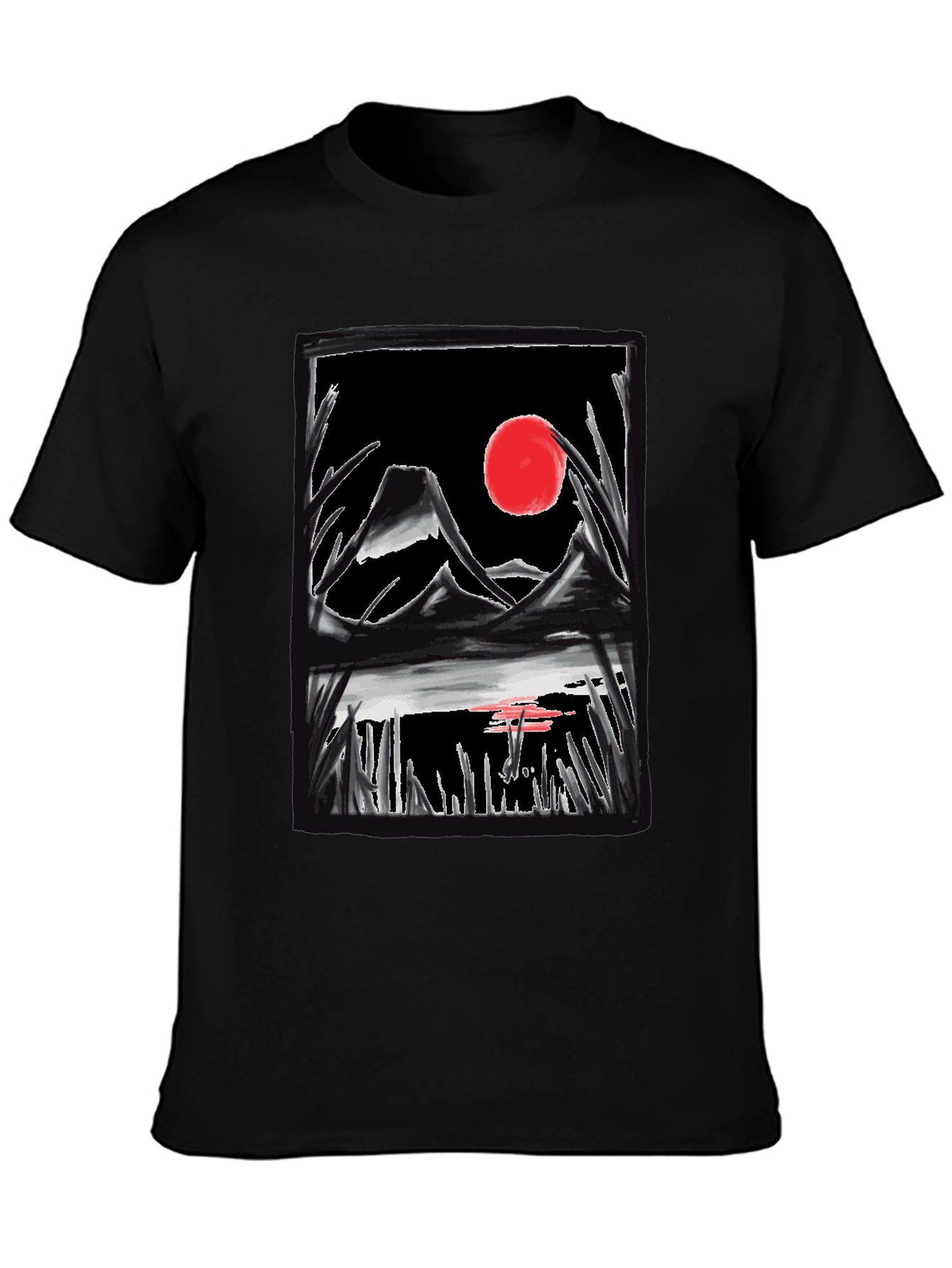 Japanese Art T-Shirt - Mountain Sunset