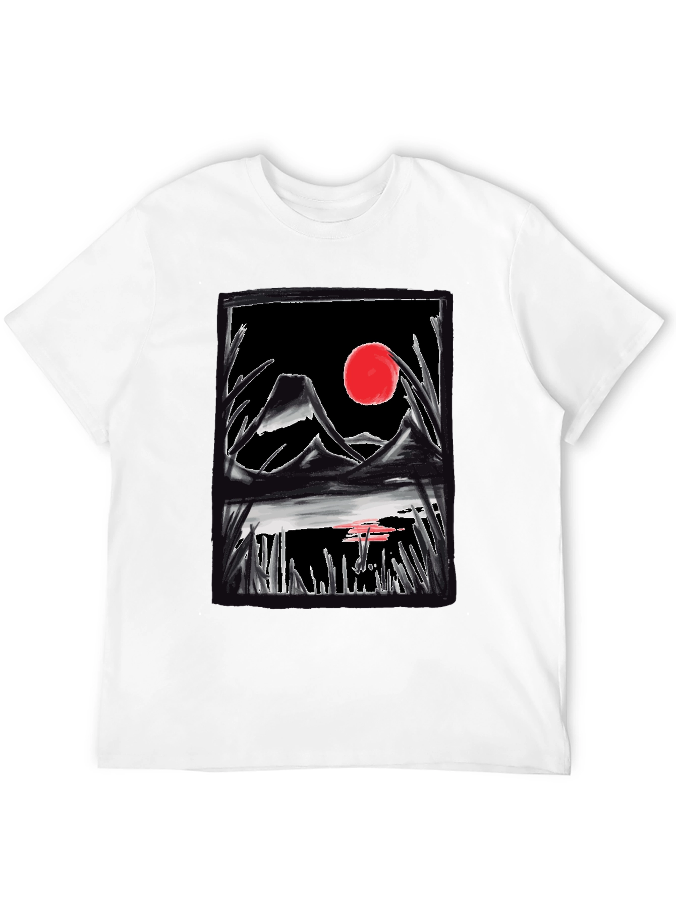 Japanese Art T-Shirt - Mountain Sunset