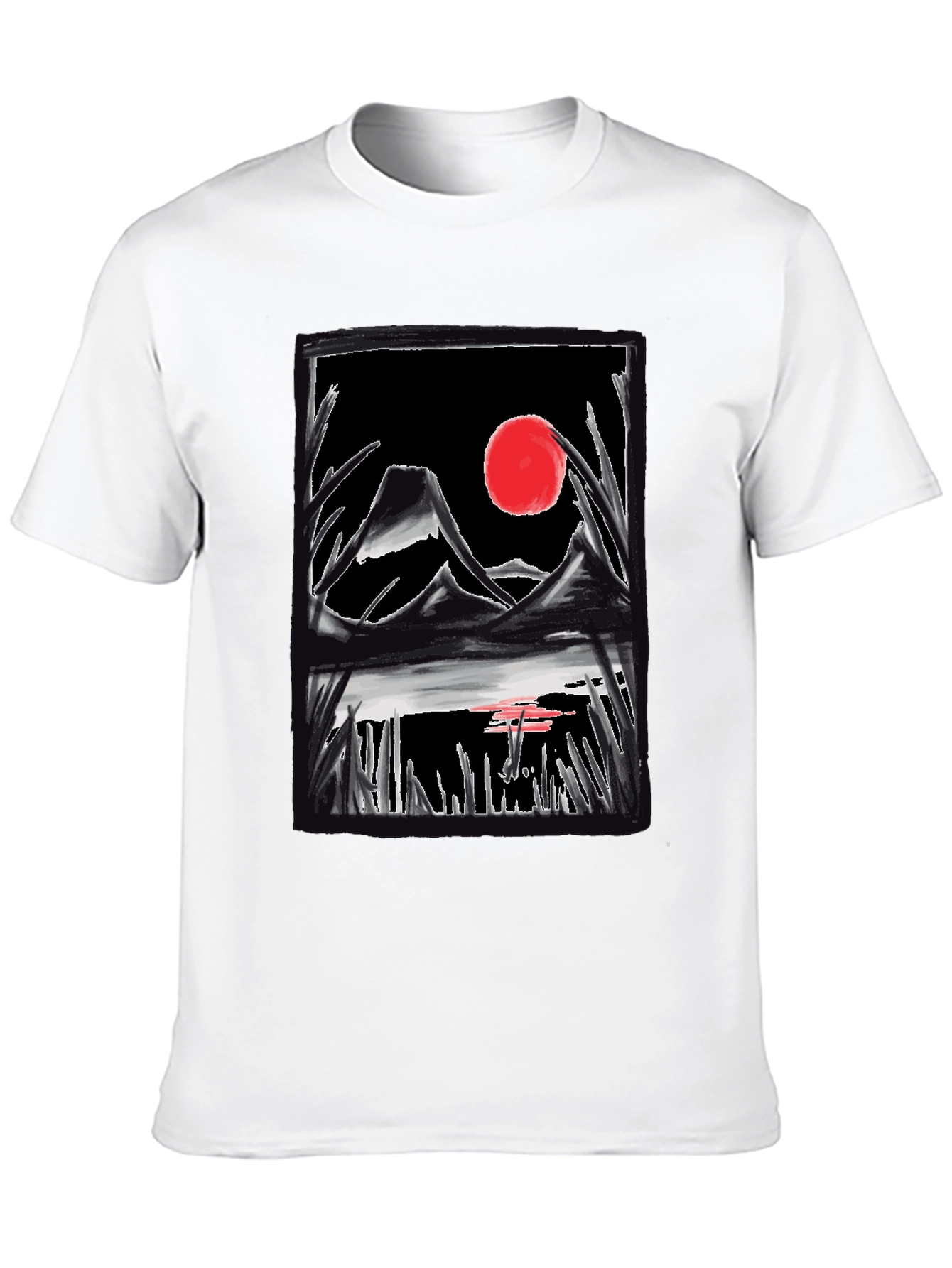 Japanese Art T-Shirt - Mountain Sunset