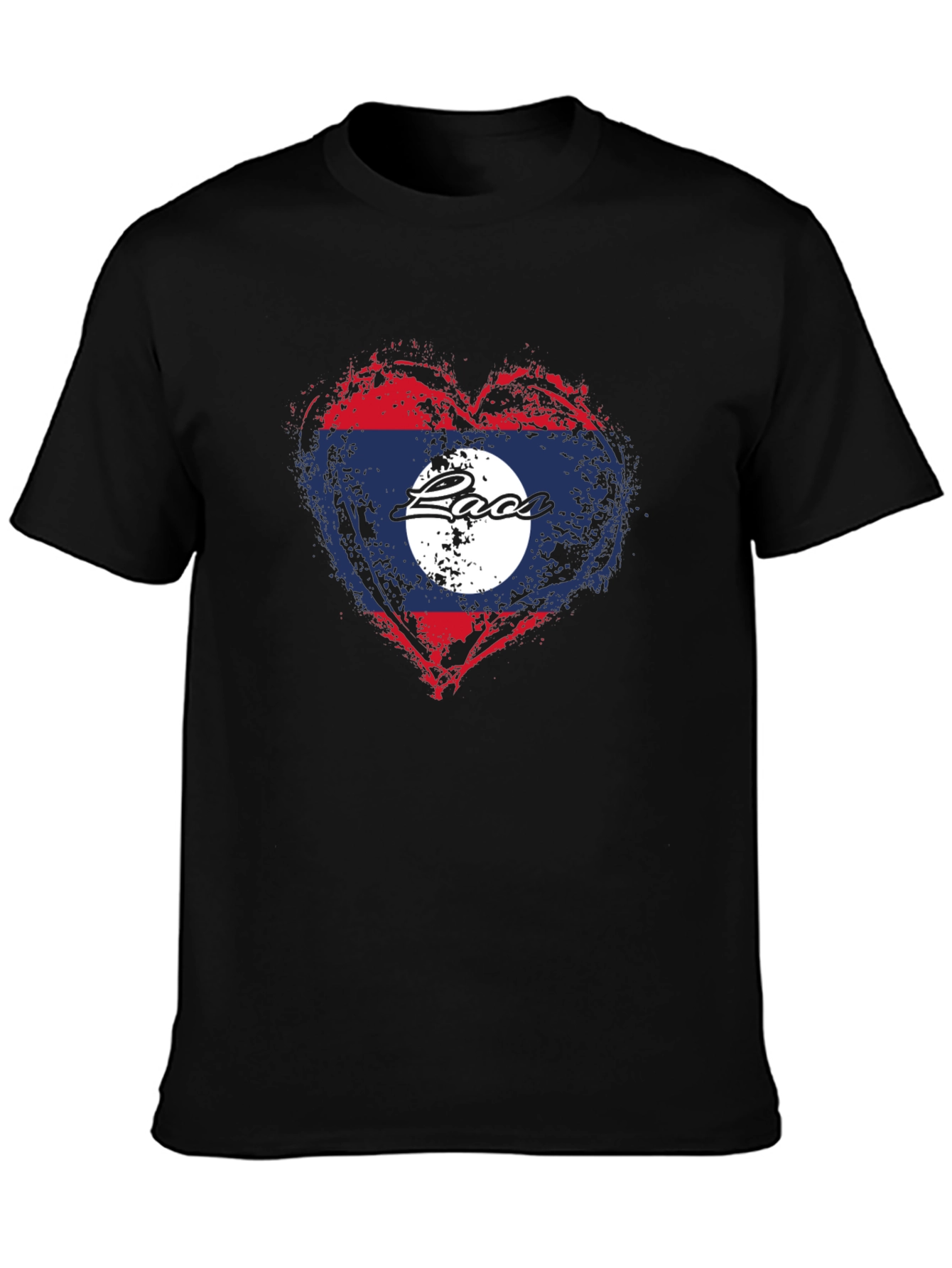 Laos Flag Heart T-Shirt - Graphic Print